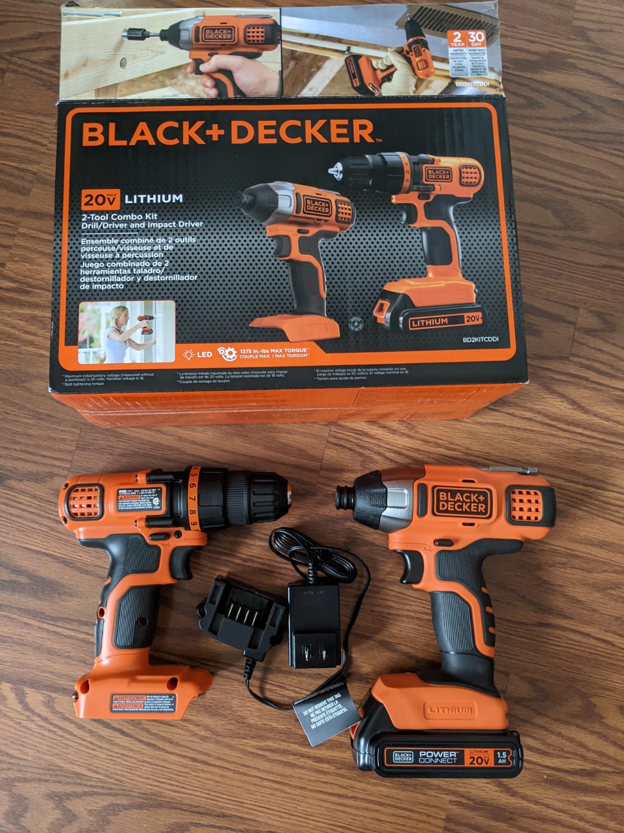 BLACK+DECKER 20V MAX Cordless Drill and Impact Driver, Power Tool Combo Kit with Battery and Charger (BD2KITCDDI) customer photo 1