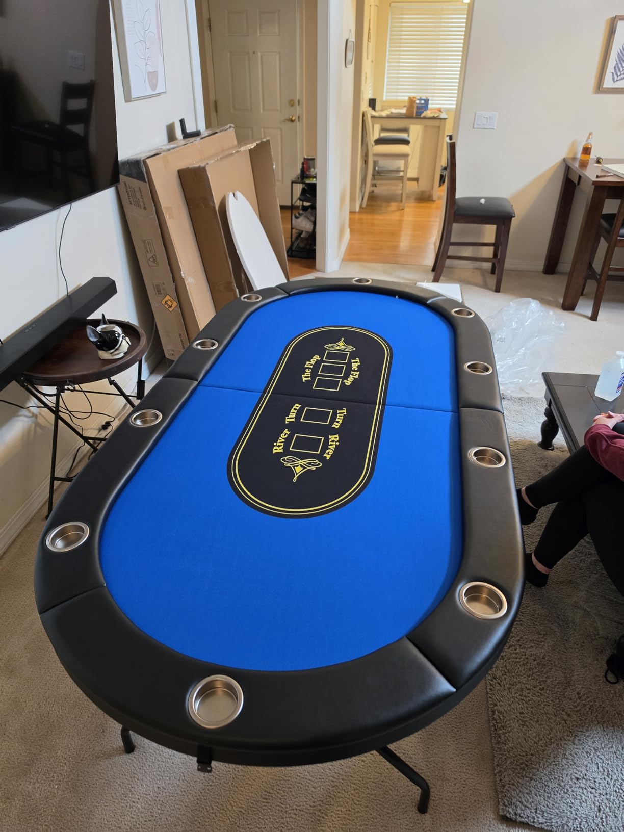 Barrington Poker Multiple Styles Folding Poker Table & Poker Table Top/Dining Table Collection, Durable Padded Rail Tables with Felt Playing Surface, Perfect for Texas Hold'em Games customer photo 1