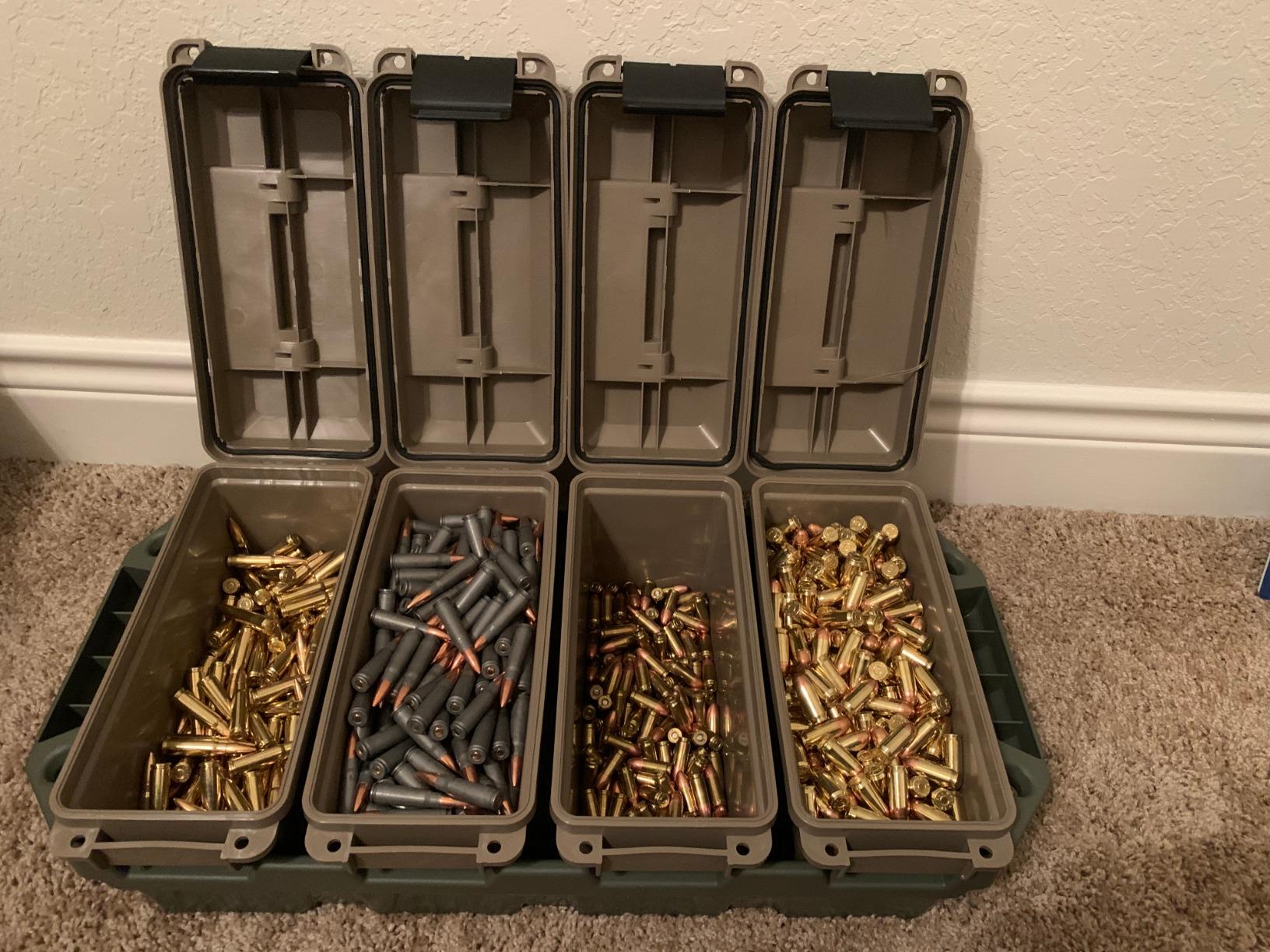 MTM AC4C 4-Can Ammo Crate, 30 Caliber, Convenient size, Stackable, Easy Carry and Transport of 30 Caliber Ammo, Rugged Tactical Carrying Crate, USA Made, Dark Earth/Army Green customer photo 1