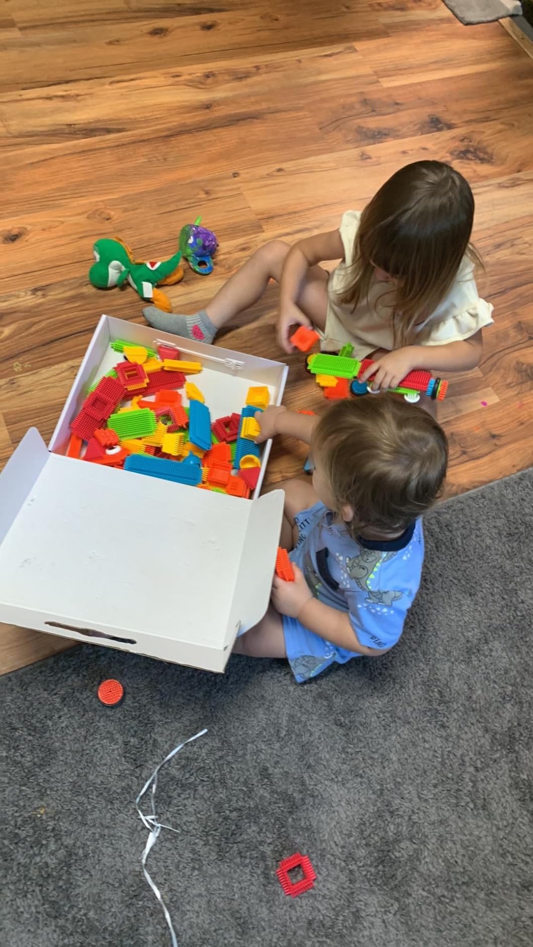 PicassoTiles 120pcs Hedgehog Interlocking Building Blocks Tiles Construction Toy Set Learning Playset STEAM Development Preschool Kindergarten Toy for Kids Age 3+ PTB120 customer photo 2