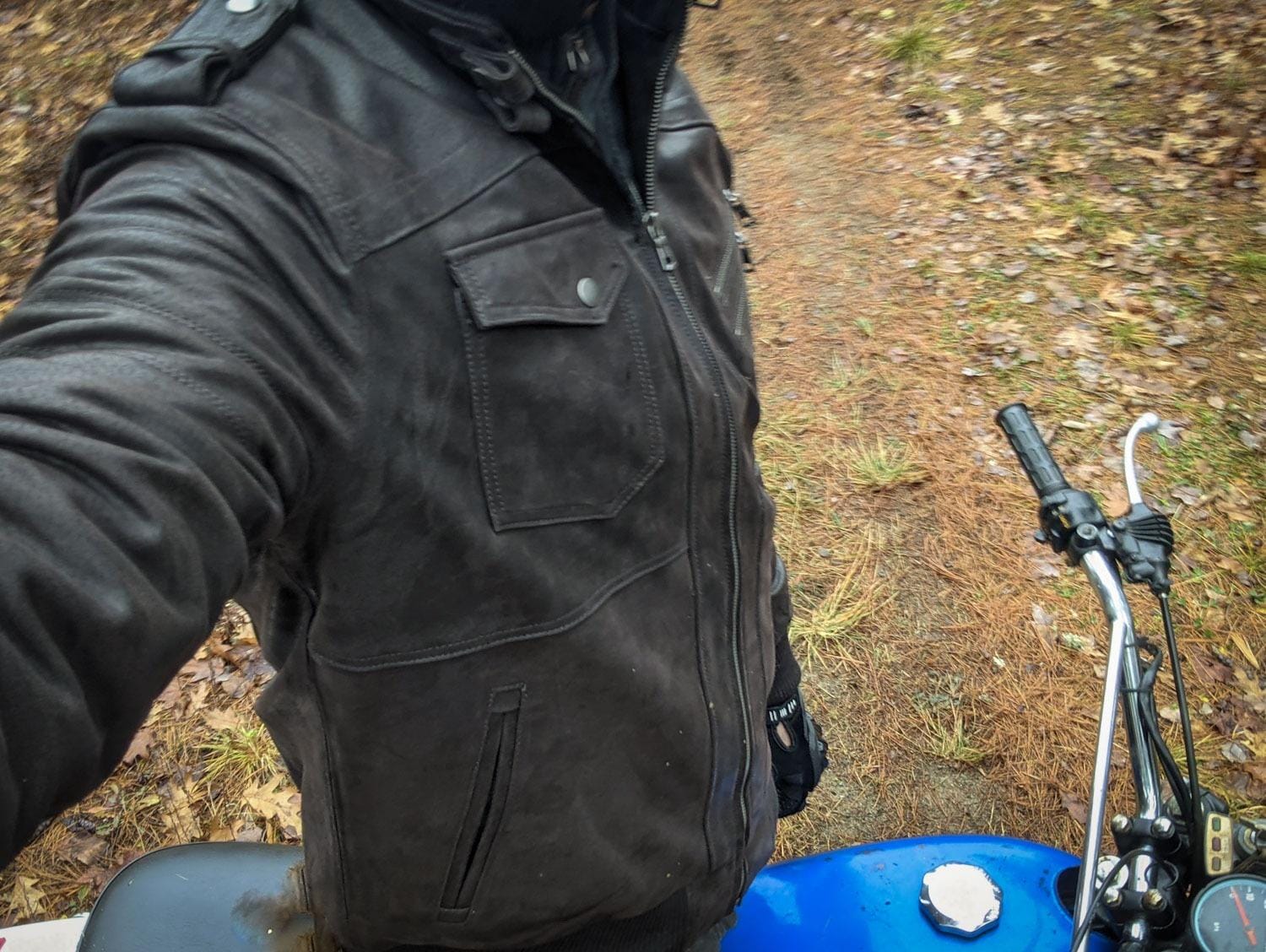 FLAVOR Men Brown Leather Motorcycle Jacket with Removable Hood | Genuine Leather, Windproof, Multi Pockets, Moto Biker Jacket Men customer photo 1