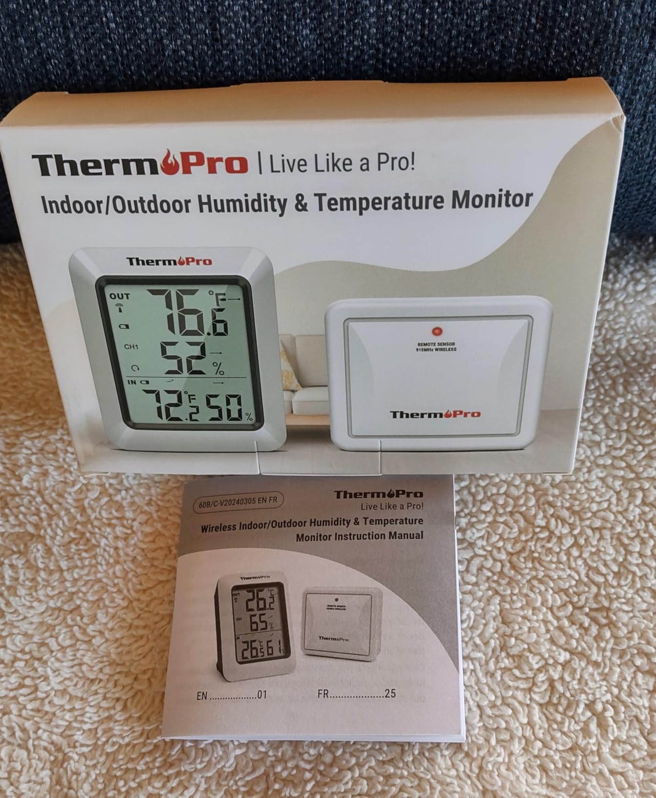 TempPro TempAir 500 FT Indoor Outdoor Thermometer Wireless with Sensor, Large LCD Display, No Hub or App Required, Outside Thermometer & Cold-Resistant Sensor for Patio customer photo 1