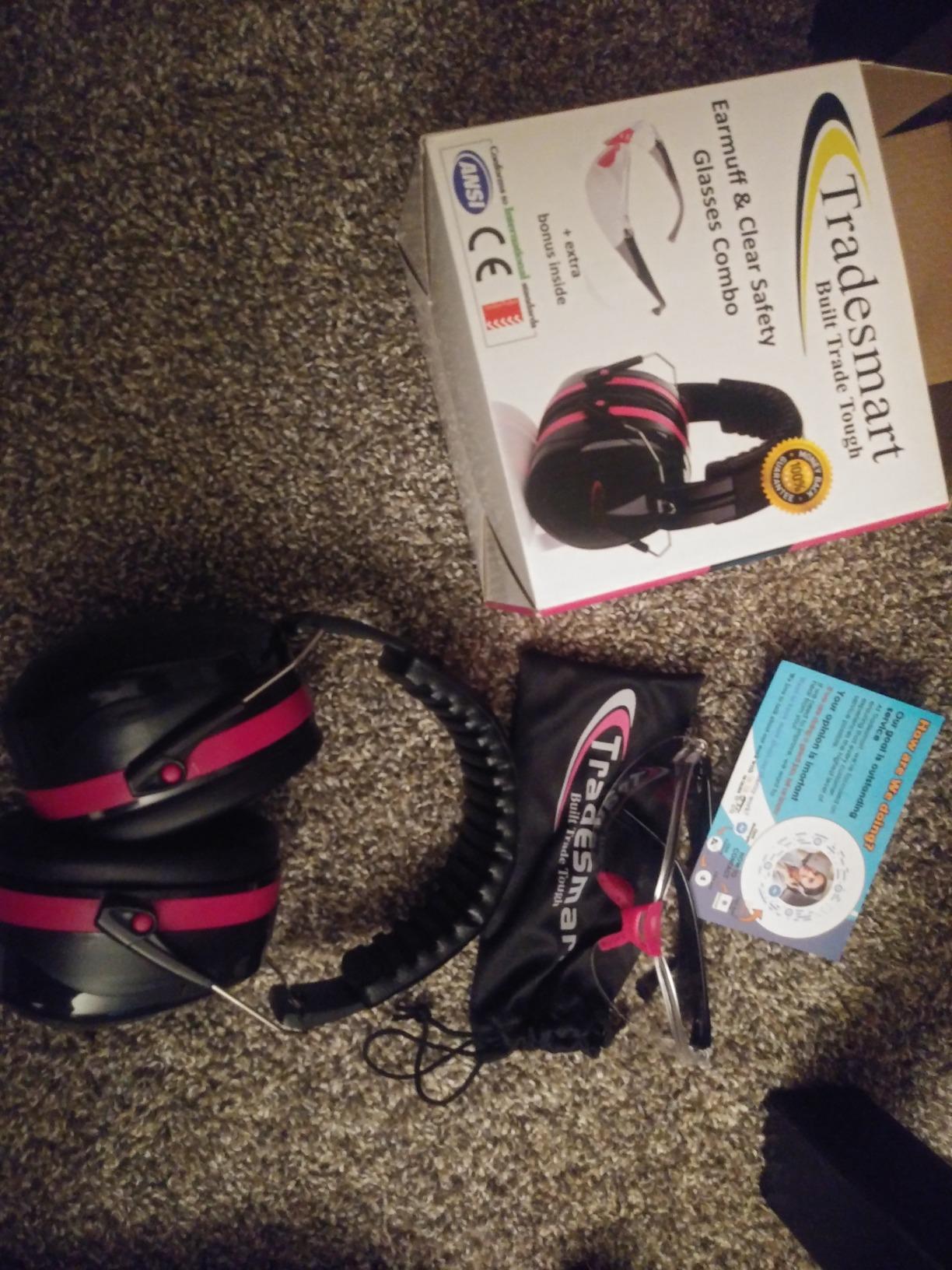 Shooting Ear & Eye Protection Kit, NRR 28 | Earmuffs and Z87.1+ clear/tinted safety glasses kit. Best indoor and outdoor gun range protection. Fits adults and teens. customer photo 2