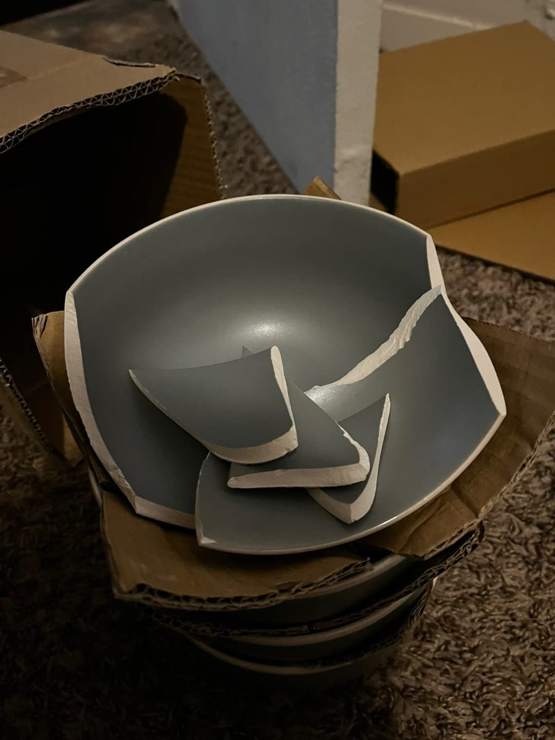 Gibson Home Rockaway 12-Piece Stoneware Dinnerware Set, Matte Finish, Service for 4, Modern Ceramic Plates and Bowls, Microwave & Dishwasher Safe - Soft Gray customer photo 2