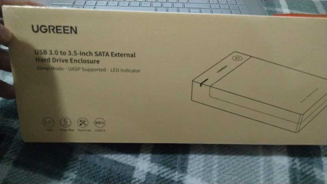 UGREEN External Hard Drive Enclosure for 3.5 2.5 Inch SATA SSD HDD USB 3.0 to SATA III Hard Drive Case with UASP 12V Power Adapter Compatible with WD Seagate Toshiba Samsung Hitachi PS5 Xbox customer photo 1