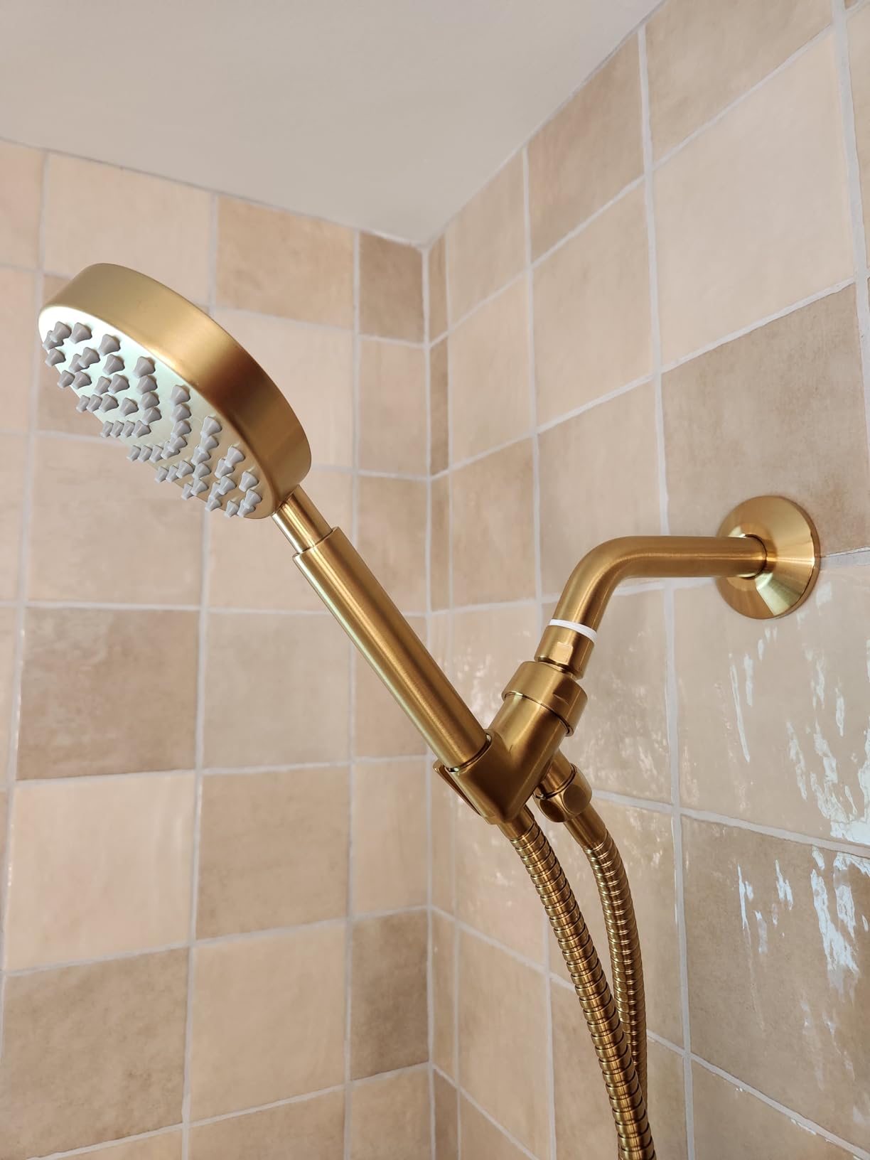 HammerHead Showers Solid Metal Handheld Shower Head with Hose and Brass Holder - CHROME - 2.5 GPM High Pressure Shower Heads with Adjustable Shower Wand Bracket - 6ft Flexible Extension customer photo 2
