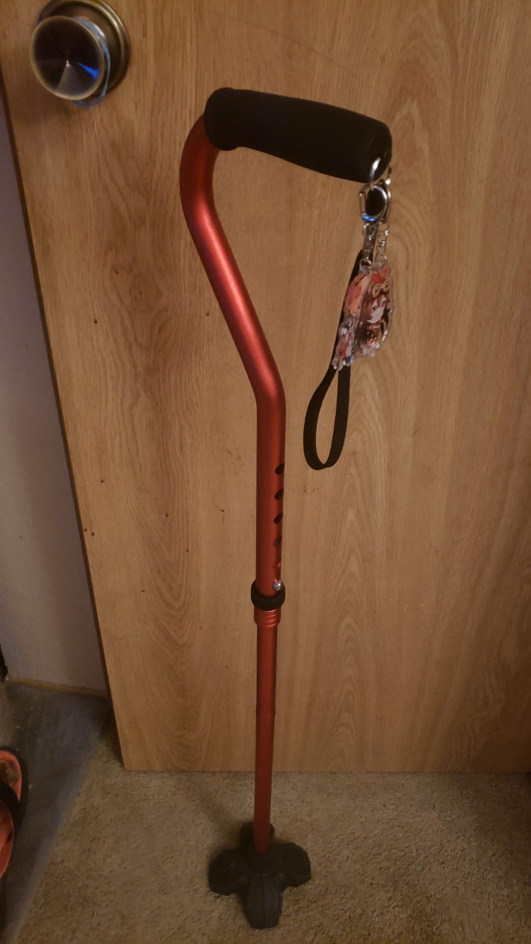 KINGGEAR F1 Walking Stick, Walking Cane for Women & Men, Self Standing Walkers for Seniors with Wrist Strap, Lightweight & Sturdy Offset EVA Handle and Large Quad Base customer photo 2