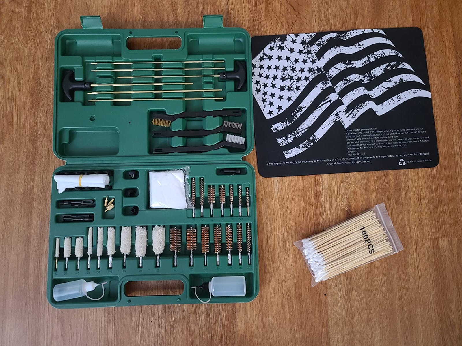 iunio Gun Cleaning Kit, Universal Gun Cleaning Kit for All Caliber Shotgun Pistol Rifle Cleaning Kit with Mat Portable Case customer photo 2