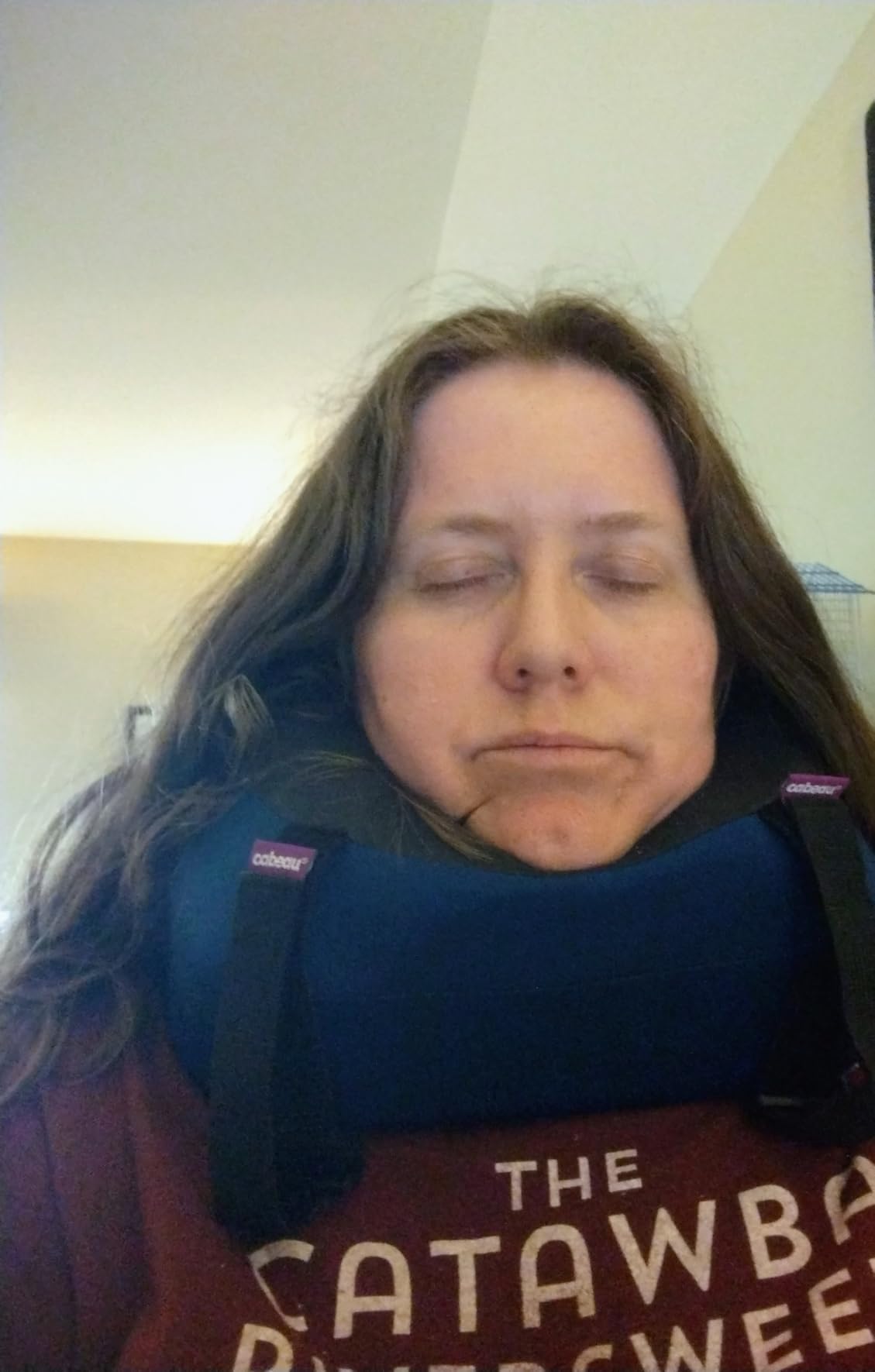 Cabeau Evolution S3 Airplane Travel Pillow for Long Flights - Supportive Memory Foam Body Positioner with Seat Straps to Secure Your Head and Neck and Provides 360 Support (Jet Black) customer photo 1