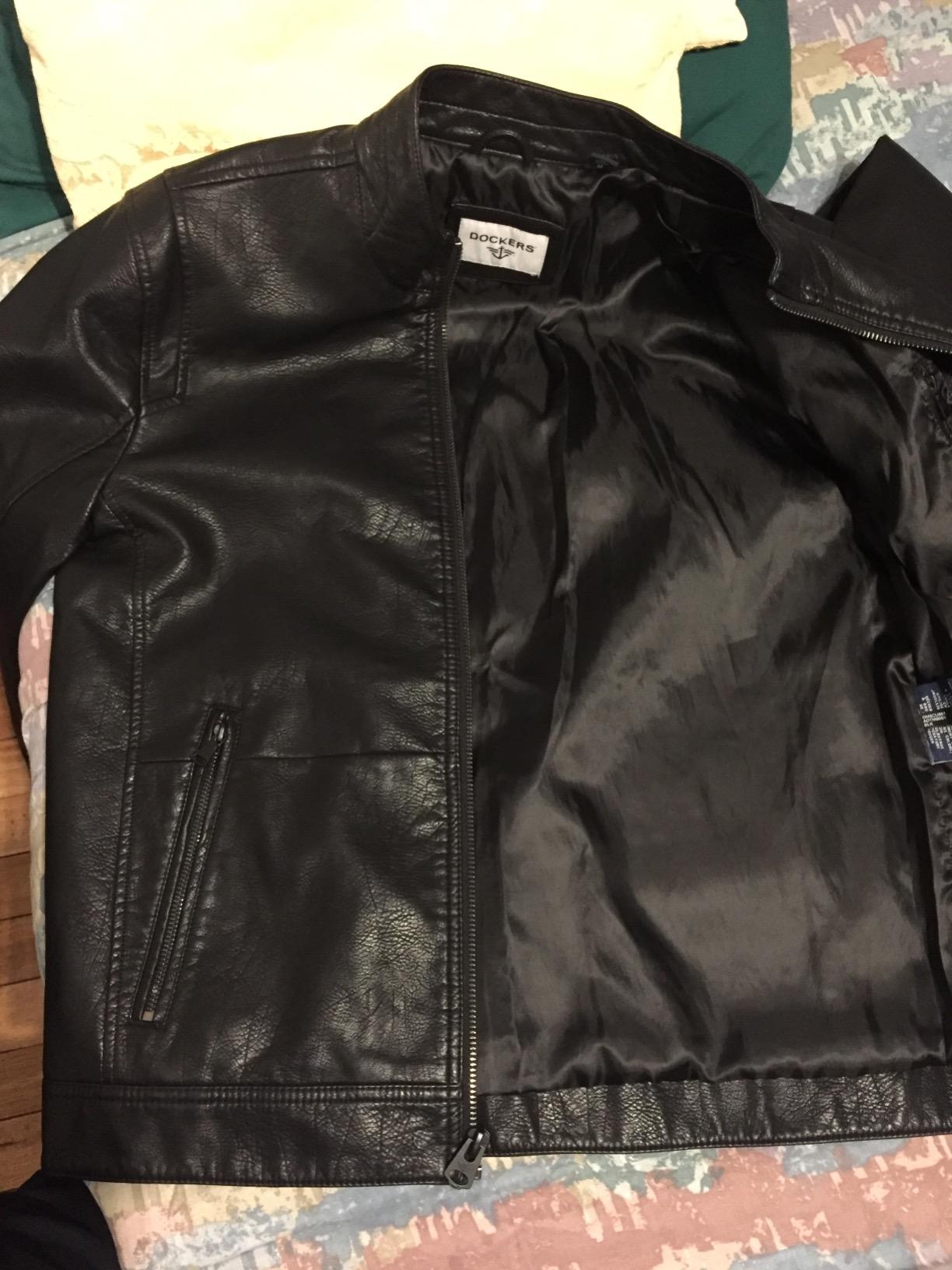 Men's The Dylan Faux Leather Racer Jacket customer photo 1