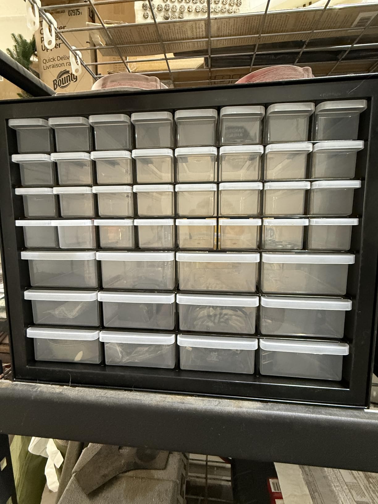 IRIS USA 44-Drawer Small Parts Organizer, Made in USA, Storage Drawers for Screws, Nuts, Bolts, Electronics, Hardware, Beads, Crafts, Building Bricks, Stackable Garage Storage Cabinet, Black customer photo 1