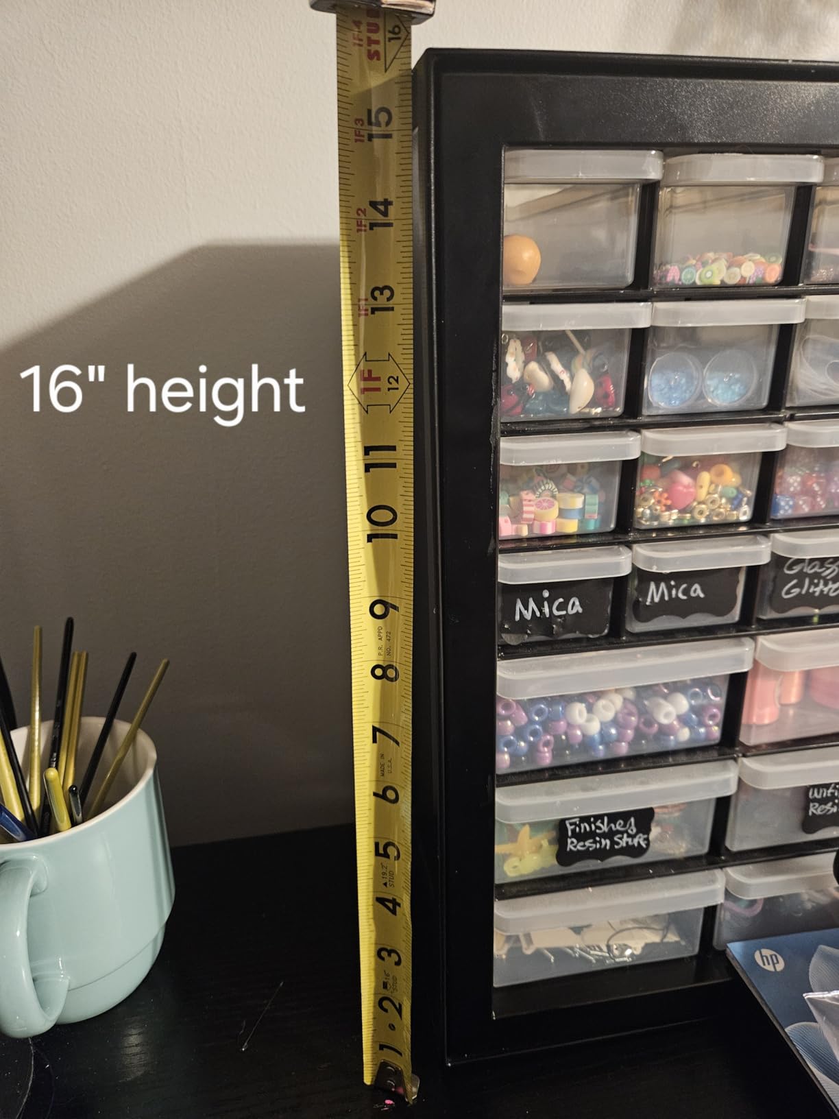 IRIS USA 44-Drawer Small Parts Organizer, Made in USA, Storage Drawers for Screws, Nuts, Bolts, Electronics, Hardware, Beads, Crafts, Building Bricks, Stackable Garage Storage Cabinet, Black customer photo 2