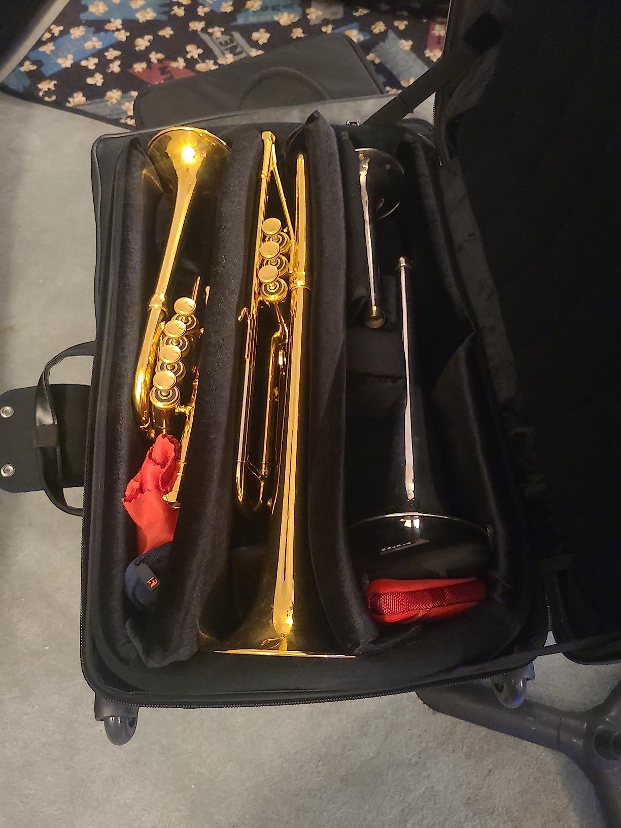 Protec Micro ZIP Triple Trumpet Case with Wheels, Blue, Model BLT301TBX customer photo 2