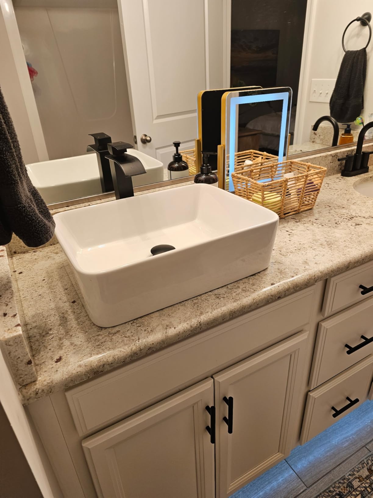 Lordear Vessel Sink Rectangle 19 Inch Bathroom Sink, Rectangular Modern Above Counter Bathroom Sinks White 19x15 Inch Porcelain Ceramic Vessel Vanity Sink Art Basin customer photo 1