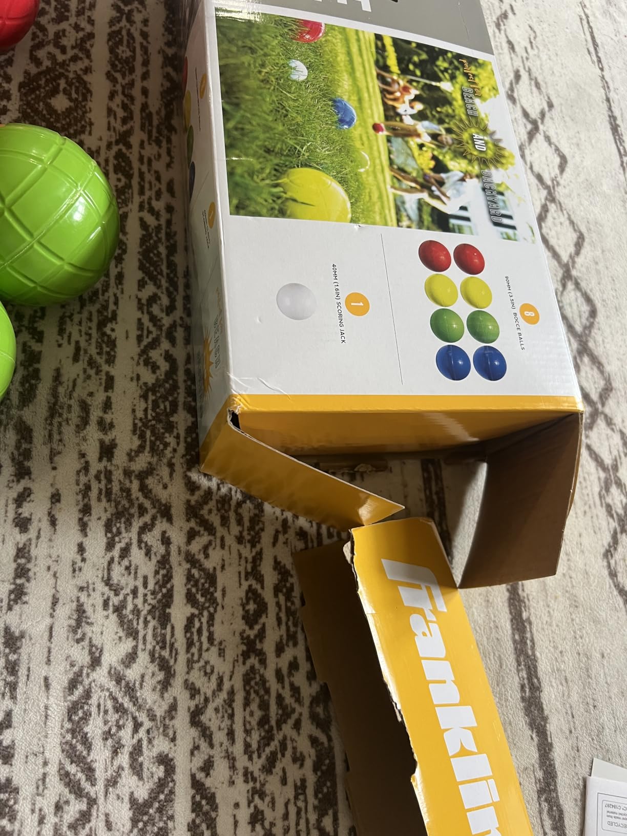 Franklin Sports Bocce Ball Set - 8 All Weather Bocce Balls and 1 Pallino - Beach, Backyard Lawn or Outdoor Party Game customer photo 1