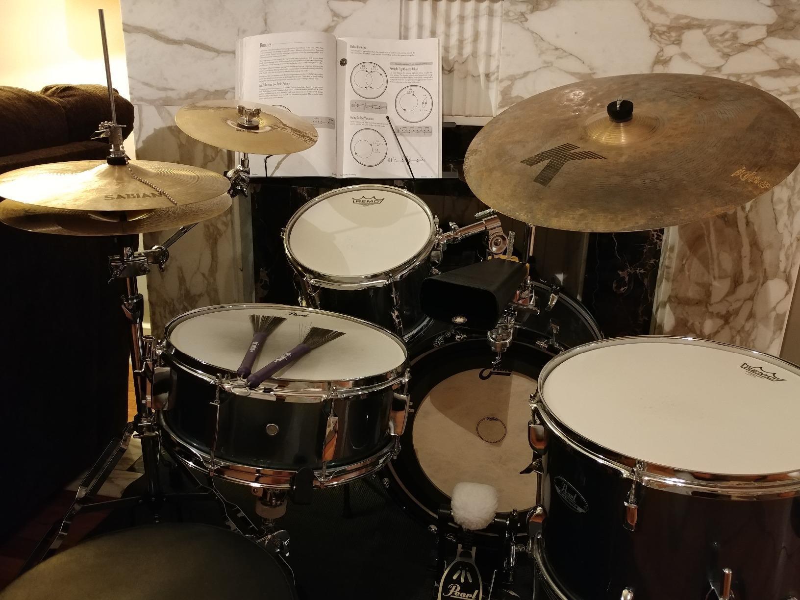 Pearl Roadshow Drum Set 4-Piece Complete Kit with Cymbals and Stands, Aqua Blue Glitter (RS584C/C703) customer photo 2