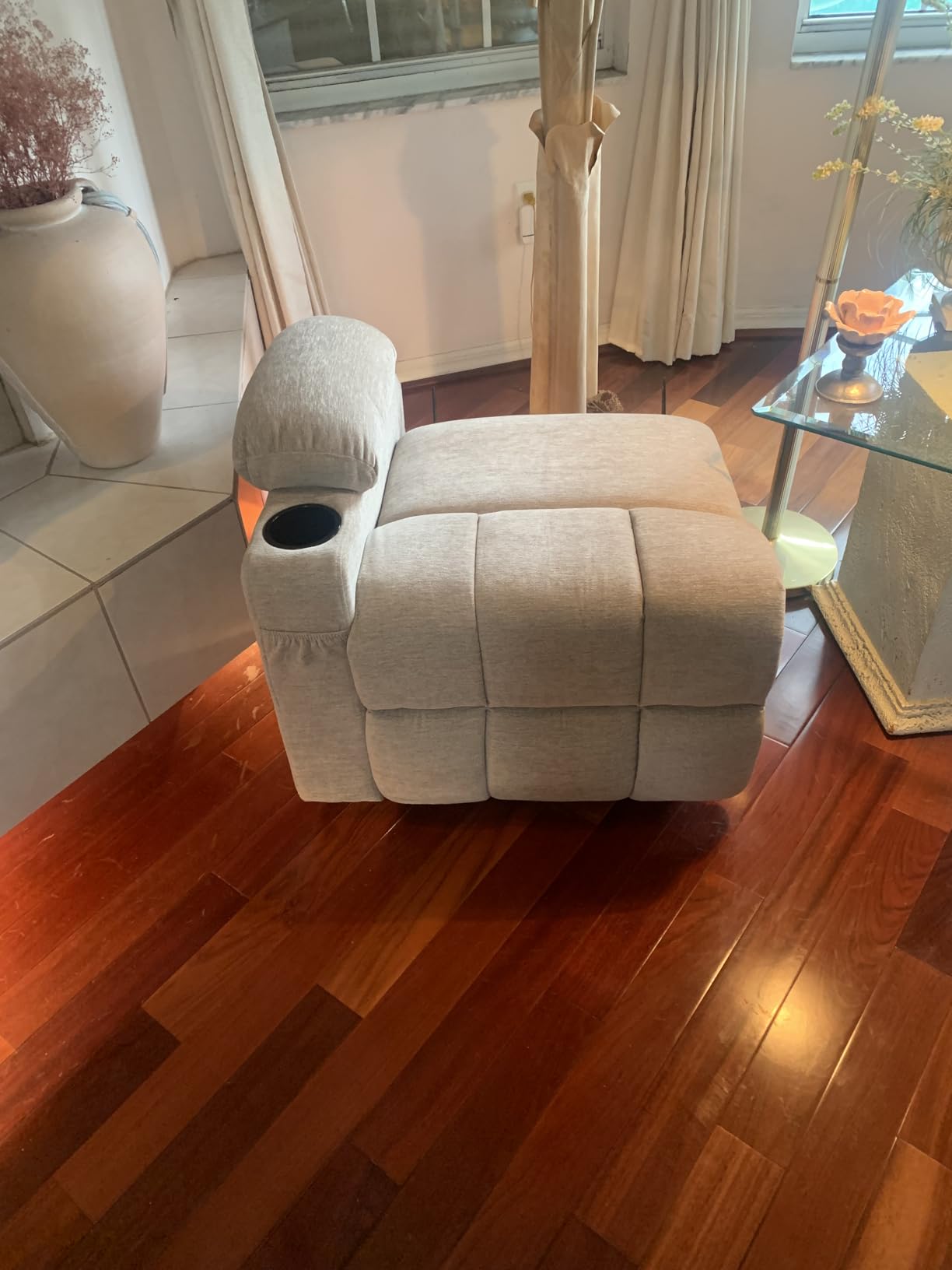 MCombo Power Lift Recliner Chair with Extended Footrest for Elderly People, Fabric 7287 (Brown, Medium) customer photo 1