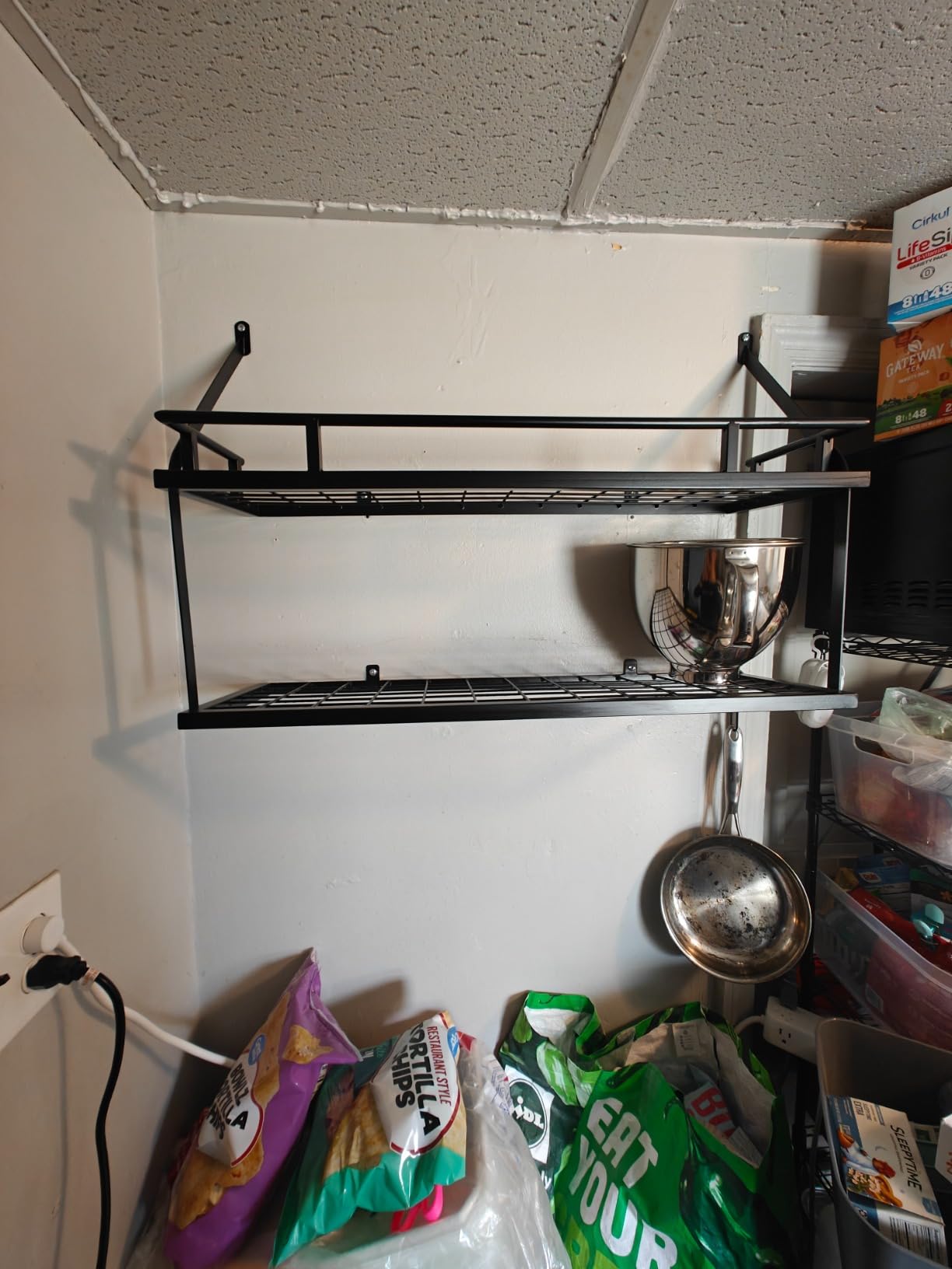 KES 30-Inch Kitchen Pot Rack - Mounted Hanging Rack for Kitchen Storage and Organization - Matte Black 2-Tier Wall Shelf with Guard Rail for Pots and Pans Organizer with 12 Hooks - KUR215S75B-BK customer photo 2