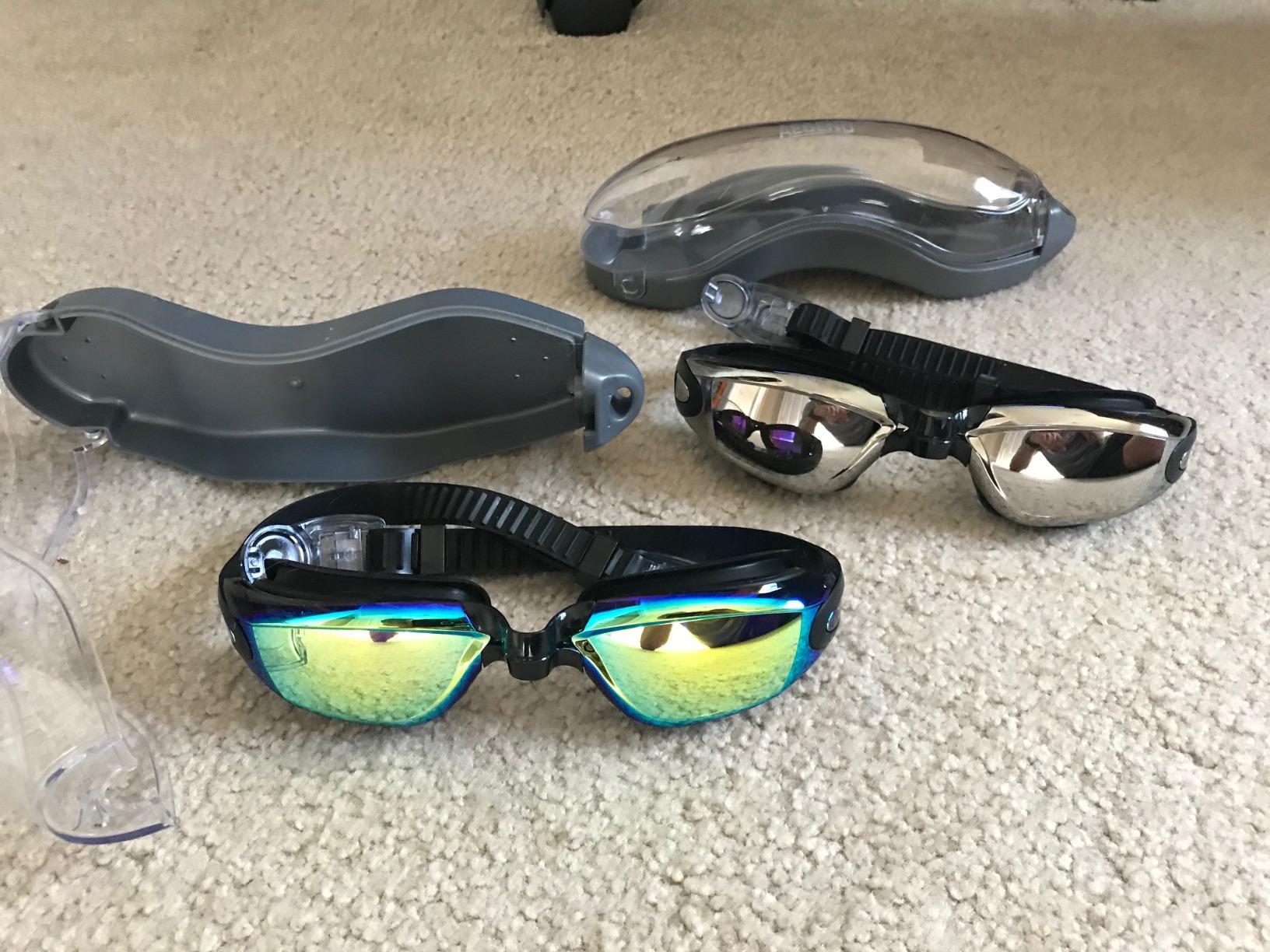 Aegend Swim Goggles 2 Pack for Adult Men Women No Leak with Storage Case | Anti-Fog UV Protection Mirrored Swim Glasses customer photo 1
