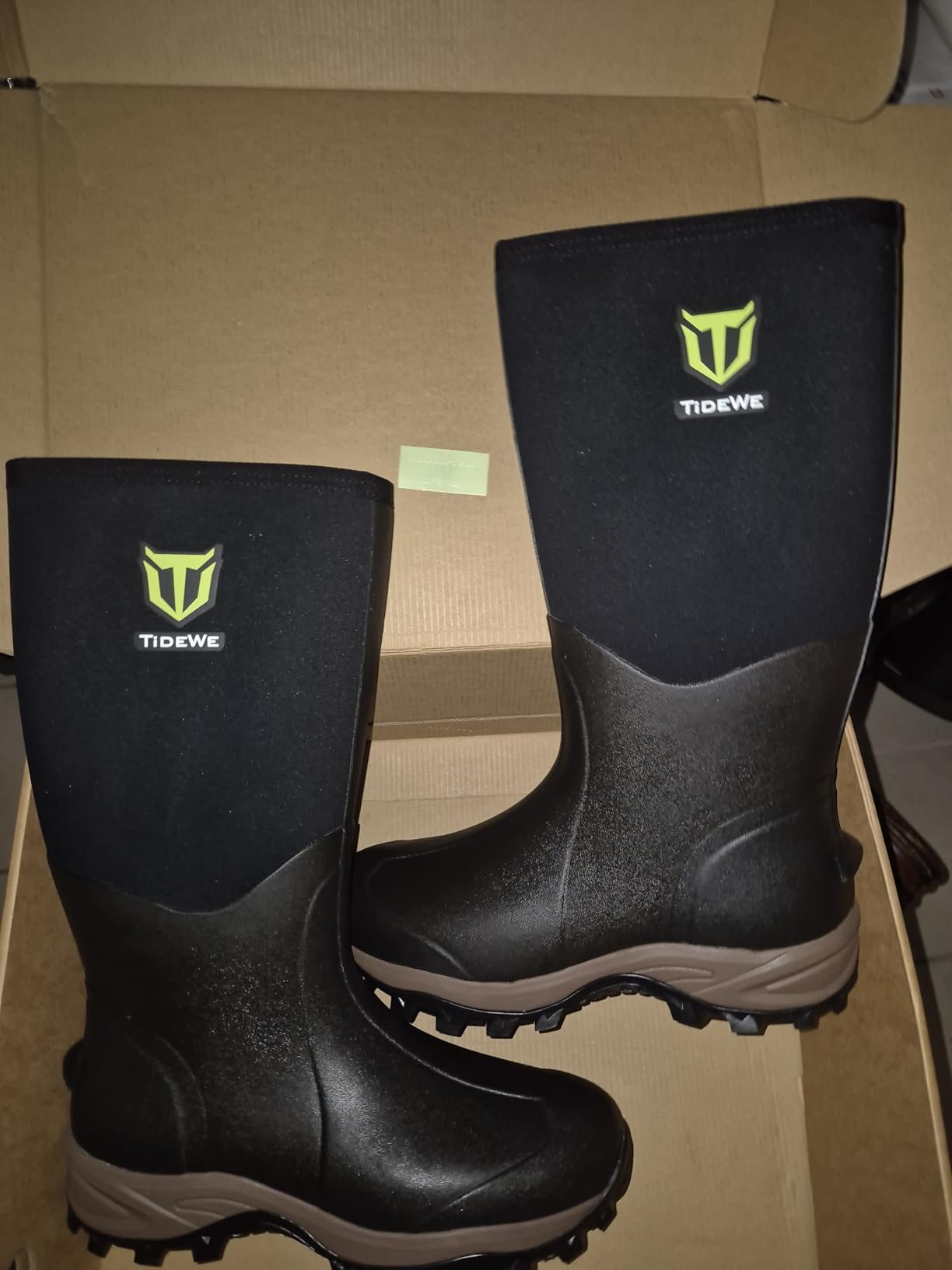 TIDEWE Rubber Neoprene Boots for Men and Women, Waterproof Rain Boot | Sturdy 6mm Neoprene Hunting Boots for Arctic Outdoor Use, Heat-Retaining Insulation Rain Boots with Reinforced Toe customer photo 2