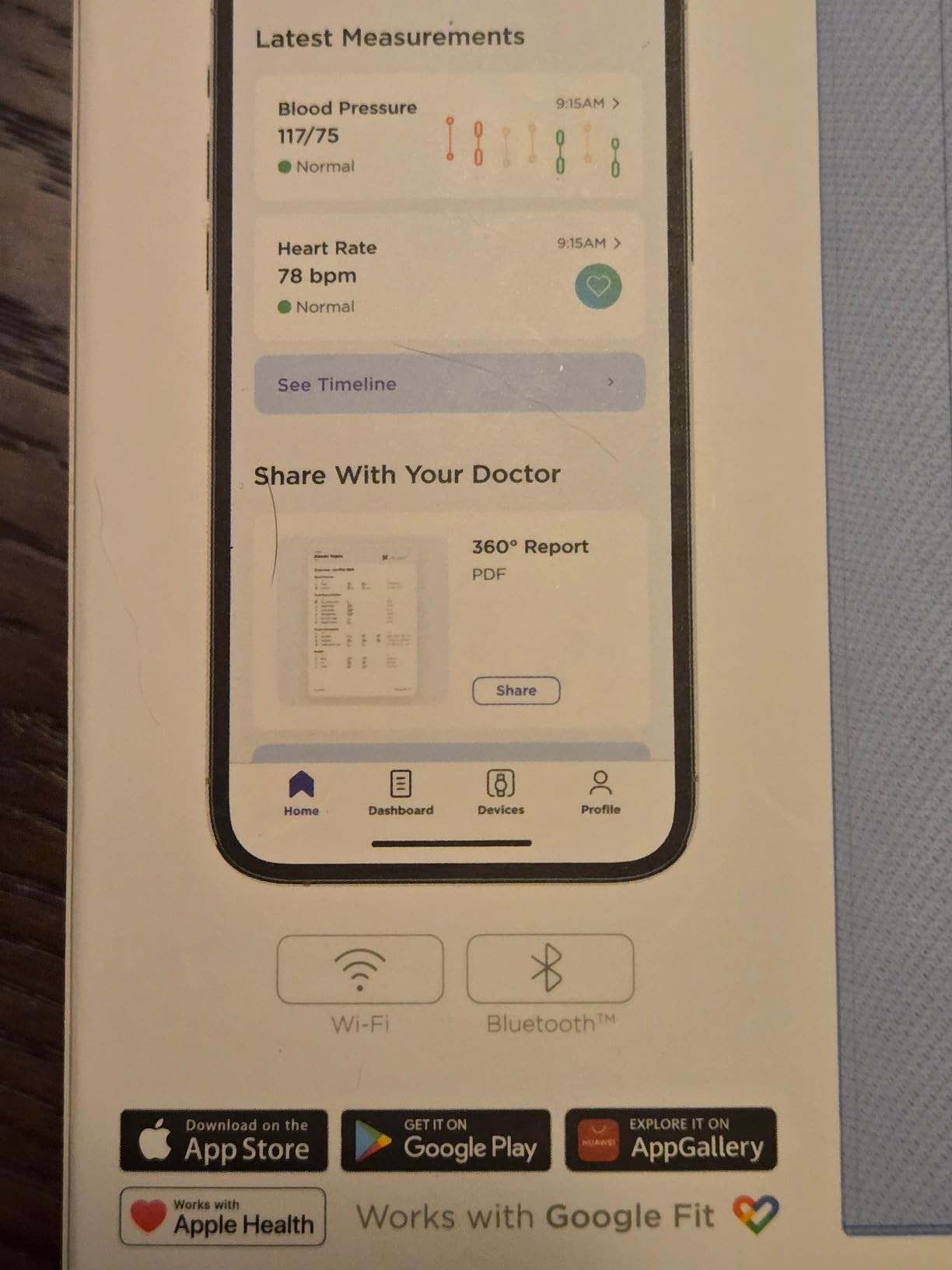 Withings BPM Connect - Digital Blood Pressure Cuff & Heart Rate Monitor - Blood Pressure Machine Arm Cuff, FDA Cleared, FSA/HSA Eligible, iOS & Android customer photo 2
