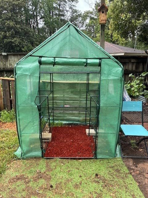 Ohuhu Greenhouse for Outdoors with Screen Windows, 57 x 57 x 76'' Walk in Plant Greenhouses Heavy Duty with Durable PE Cover, 3 Tiers 12 Shelves Stands Plastic Portable Green House with Shelf Clips customer photo 1