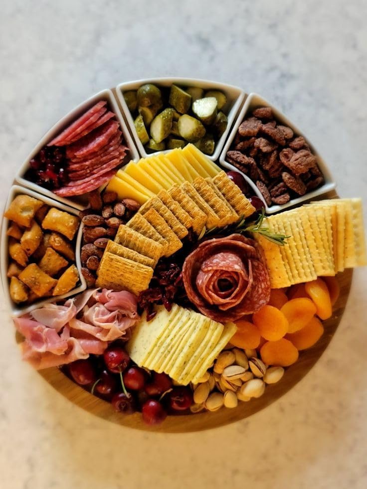 ChefSofi Charcuterie Board Set and Cheese Serving Platter - Made from Acacia Wood - US Patented 13 inch Cheese Board and Knife Set for Entertaining and Serving - 4 Knives and 4 Bowls customer photo 2