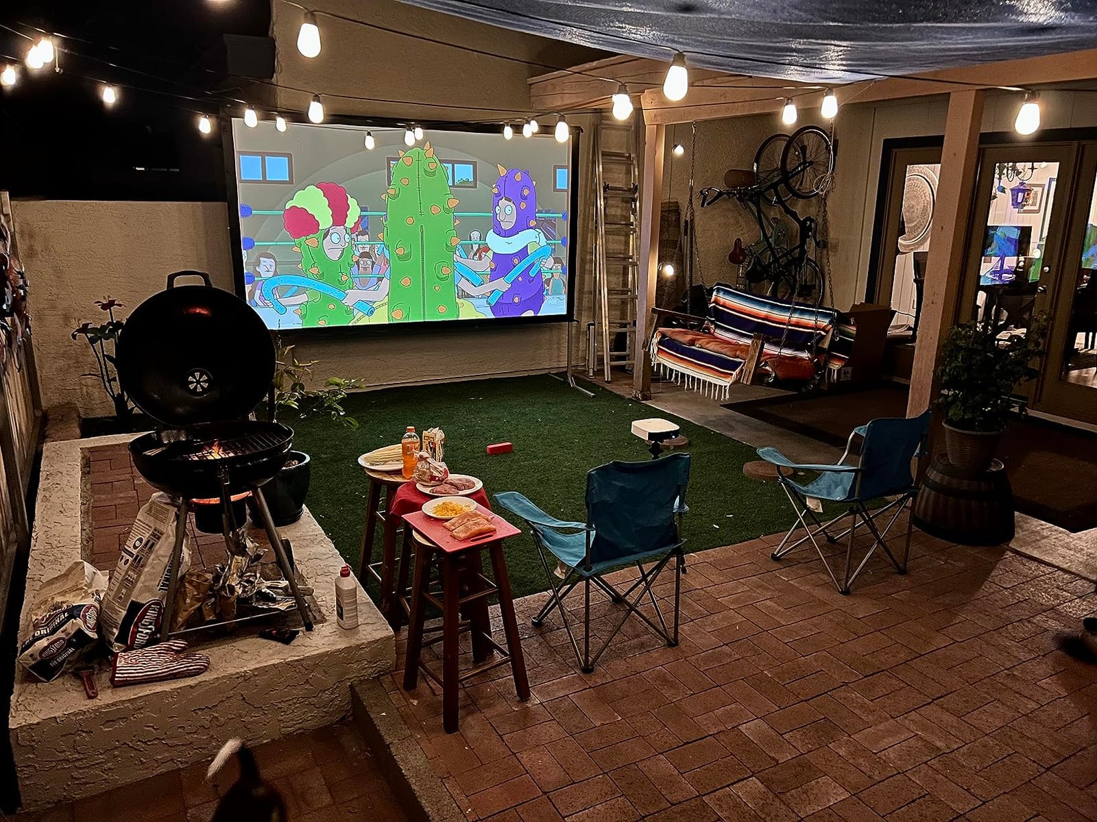 Projector Screen 120 inch,Outdoor Projector Screen with 3-Layers PVC customer photo 1