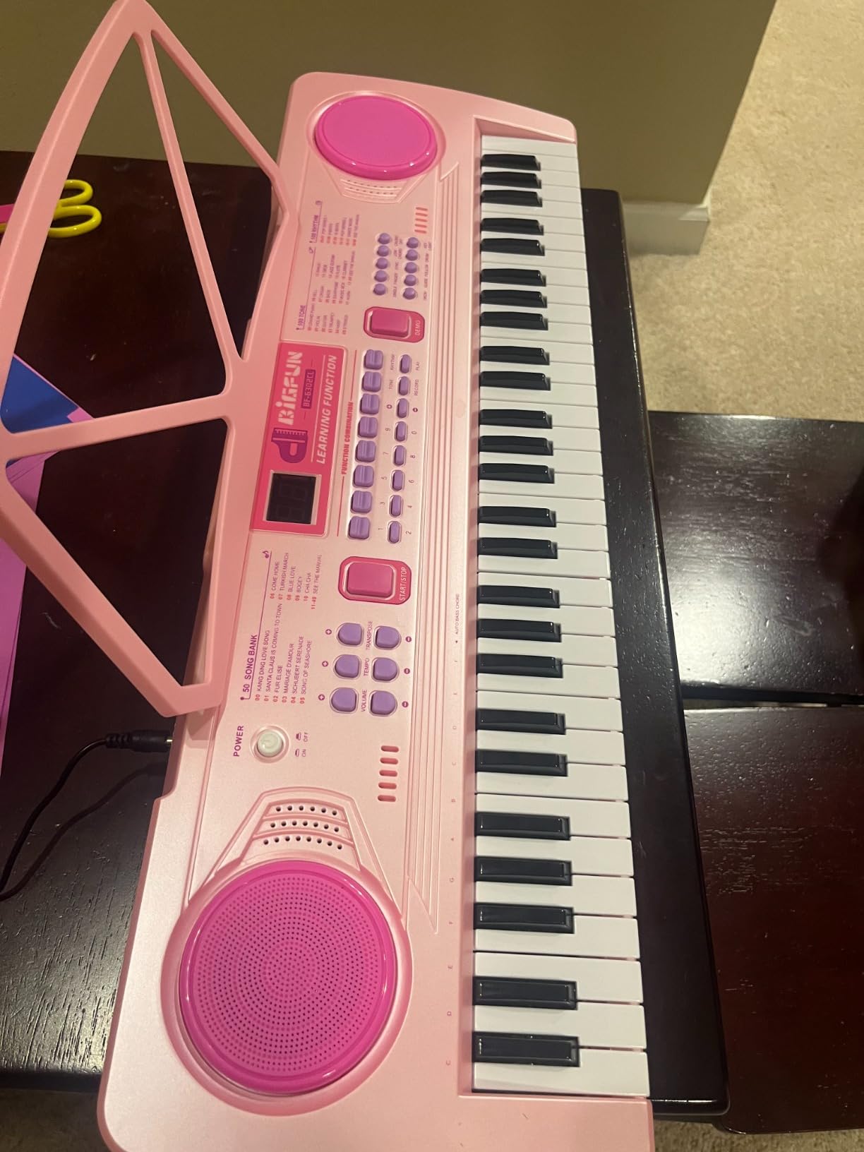 Kids Piano Keyboard, 61 Key Portable Electronic Piano with Teaching Mode, Rechargeable, Microphone & Recording, 100 Tones, 100 Rhythms customer photo 2