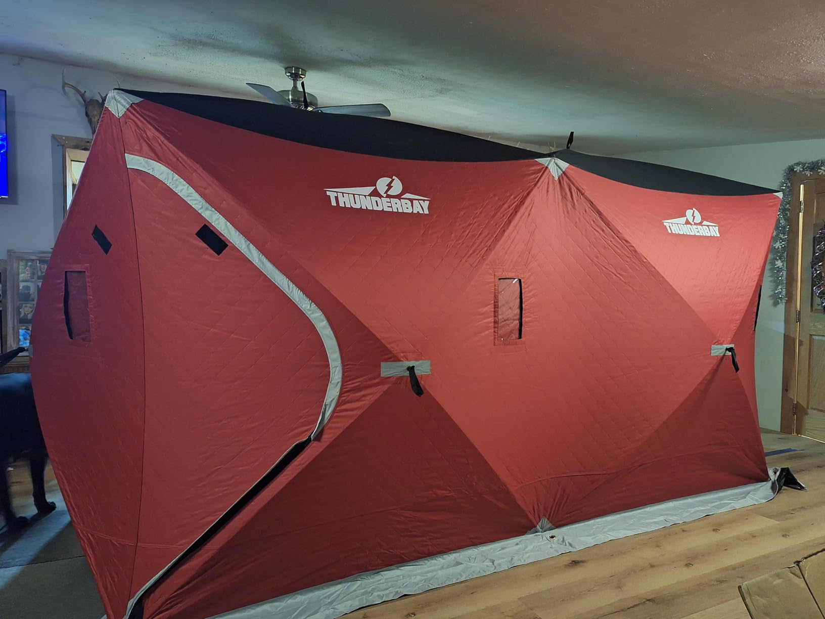 THUNDERBAY Ice Cube Series Pop-Up Hub-Style Ice Fishing Shelter, 68-112 Square Feet of Fishable Area, Portable 6-8 Person Ice Shanty customer photo 2