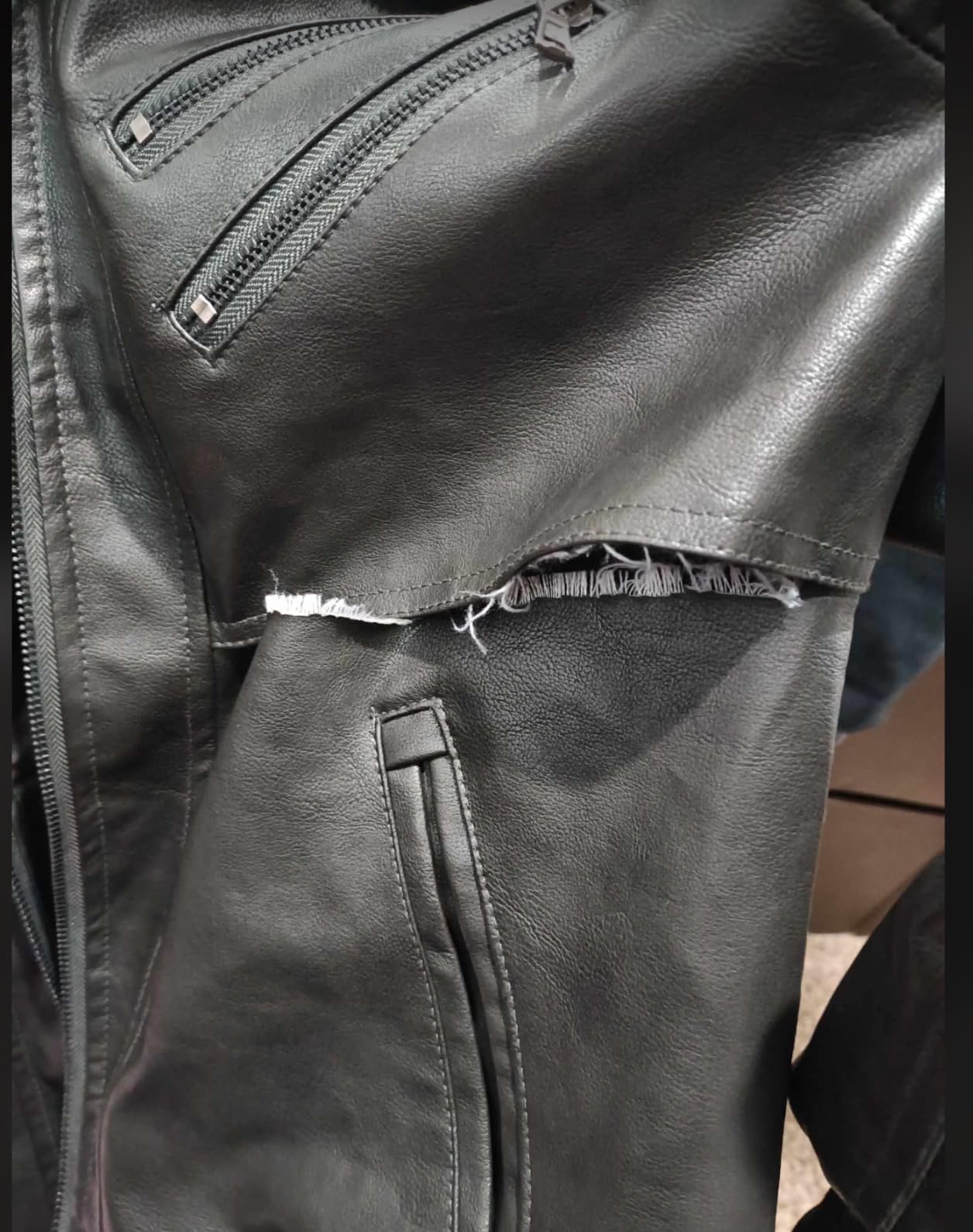 HOOD CREW Men's Casual Stand Collar PU Faux Leather Zip-Up Motorcycle Bomber Jacket With a Removable Hood customer photo 2