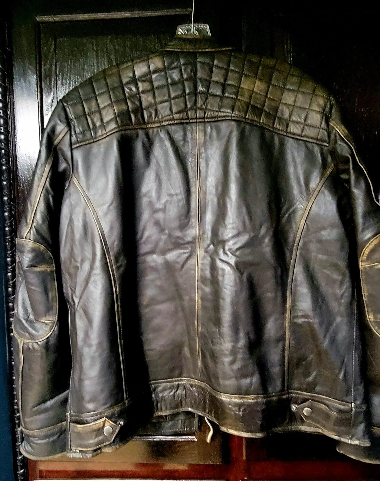 Mens Genuine Leather Biker Jacket Black | Vintage Brown Distressed Lambskin Motorcycle Jackets for Men customer photo 1