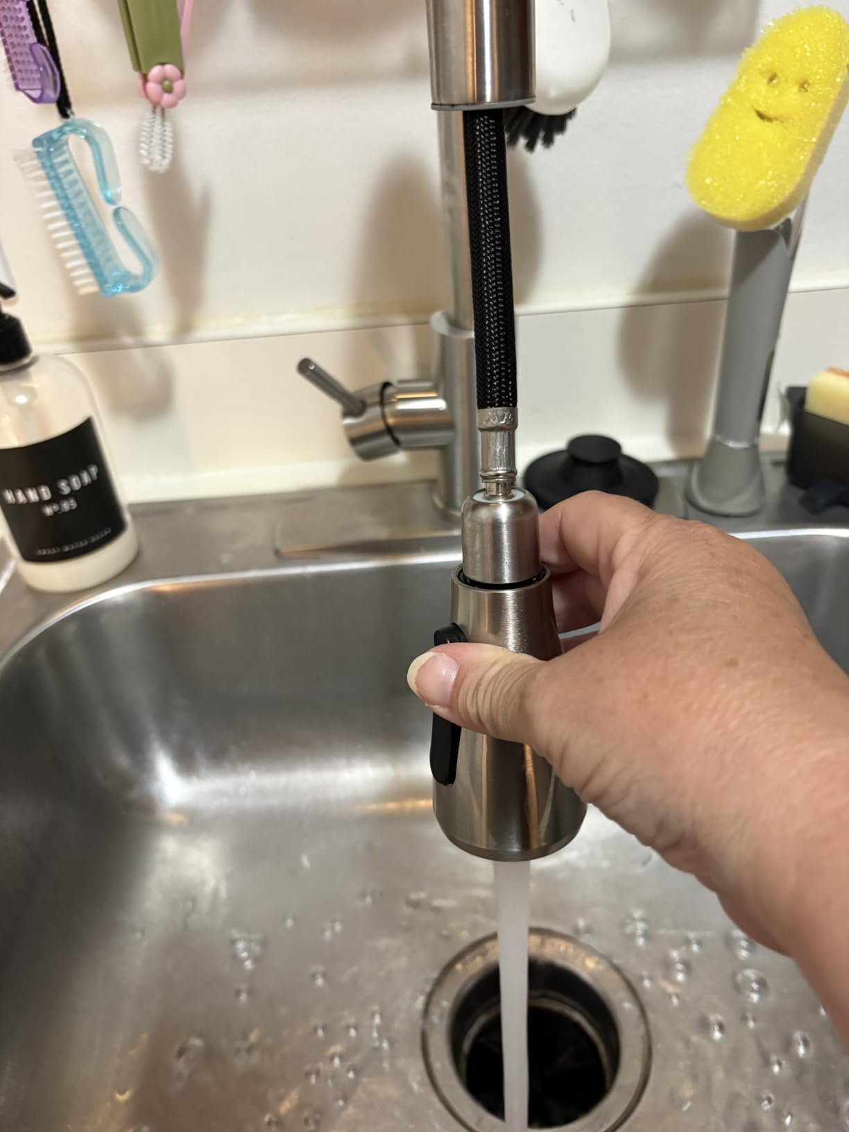 FORIOUS Kitchen Faucets with Pull Down Sprayer, Brushed Nickel, High Arc Single Handle Classic Stainless Steel Sink Faucet 1 or 3 Hole, Suitable for Farmhouse Camper Laundry Rv Bar customer photo 1