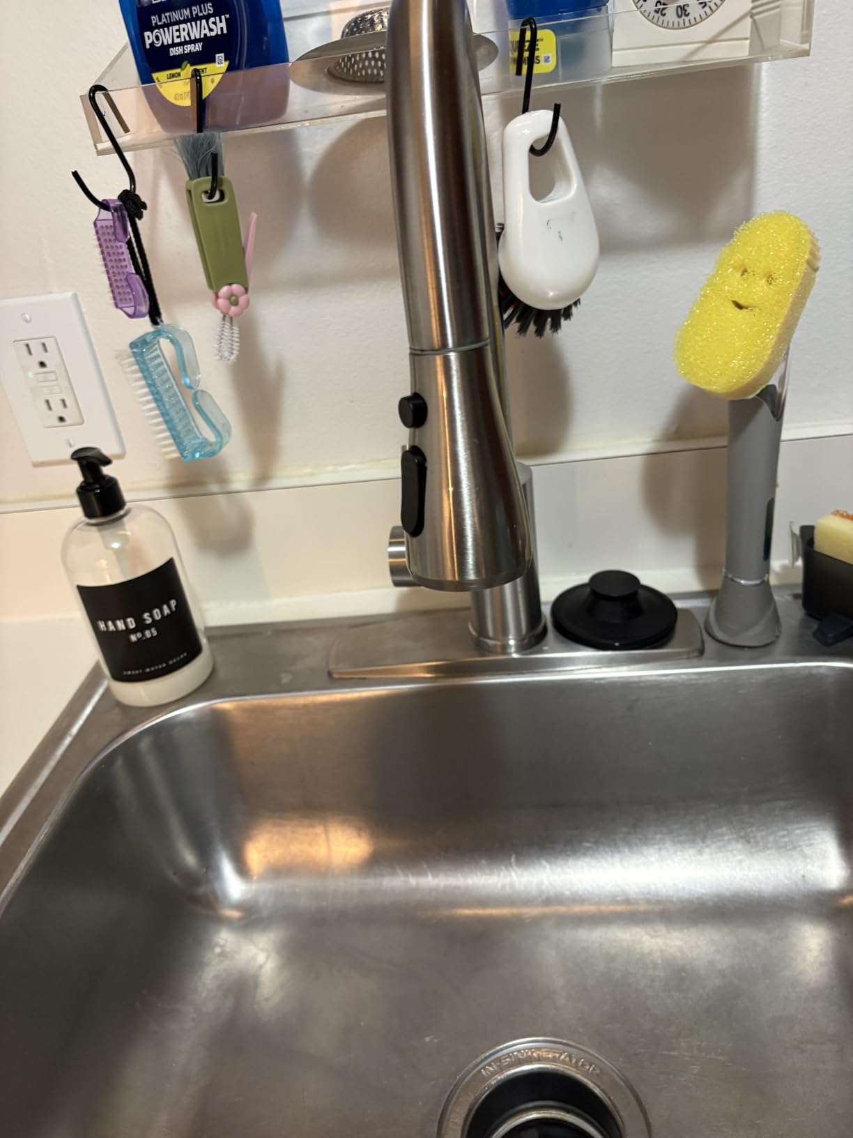 FORIOUS Kitchen Faucets with Pull Down Sprayer, Brushed Nickel, High Arc Single Handle Classic Stainless Steel Sink Faucet 1 or 3 Hole, Suitable for Farmhouse Camper Laundry Rv Bar customer photo 2