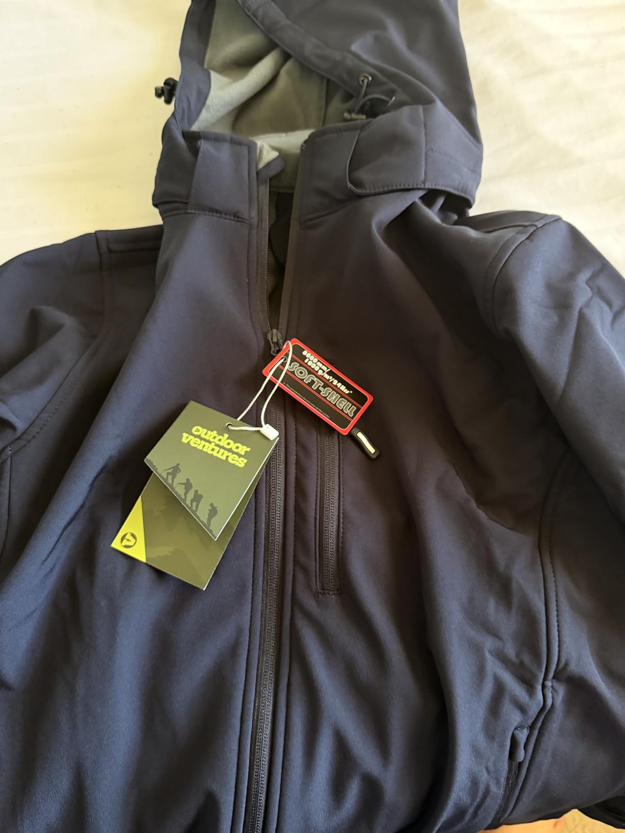 Outdoor Ventures Men's Softshell Jacket Waterproof Fleece Rain Shell Coat | Lightweight, Breathable, Warm, Insulated, Winter, Riancoat, Removable Hood, 5 Pockets, Water Resistant, for Hiking customer photo 1