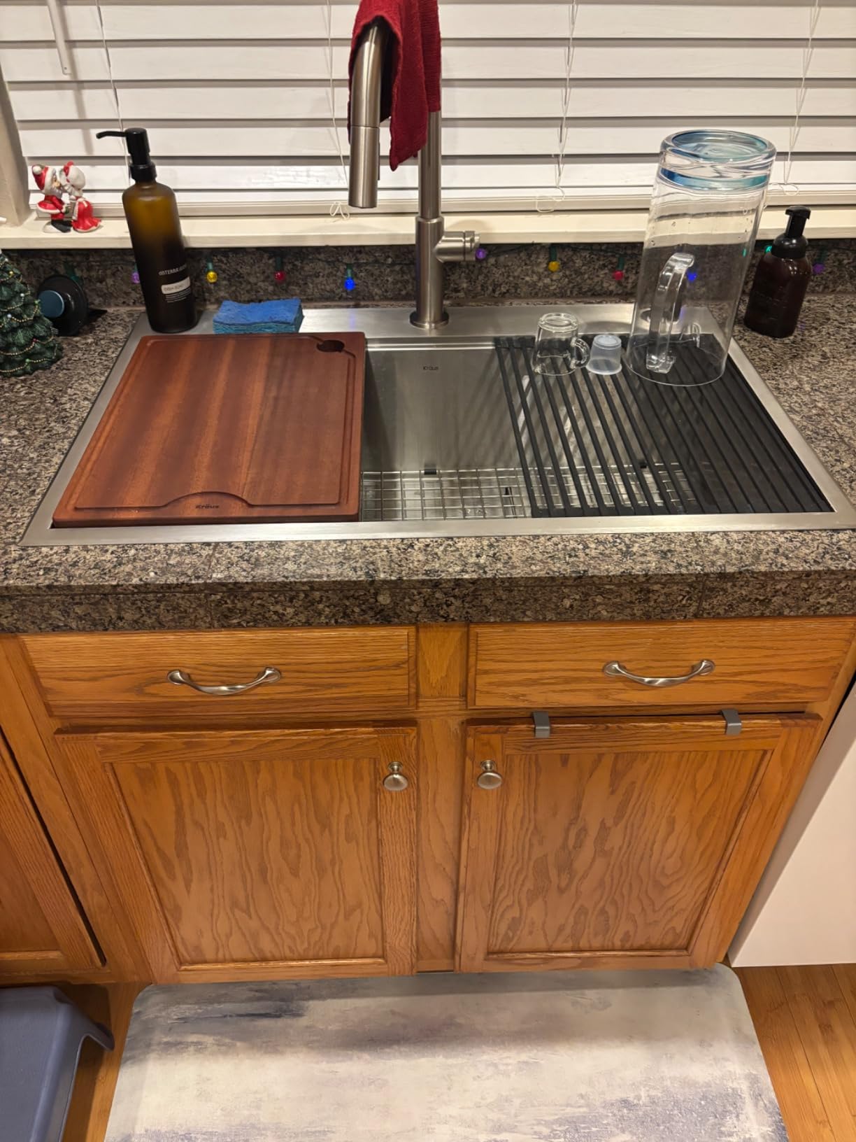 KRAUS Kore 32-Inch Drop In/Undermount Workstation 18 Gauge Single Bowl Stainless Steel Kitchen Sink with Accessories, KWT300-32 customer photo 1