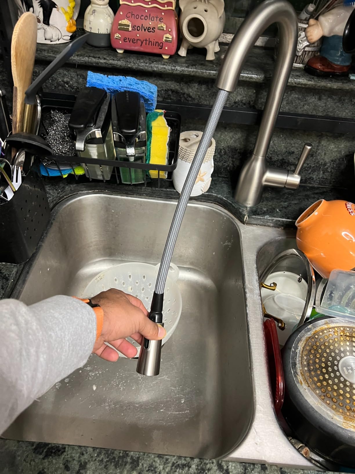 Moen Adler Spot Resist Stainless One-Handle High Arc Pulldown Kitchen Faucet with Power Clean, 87233SRS customer photo 2