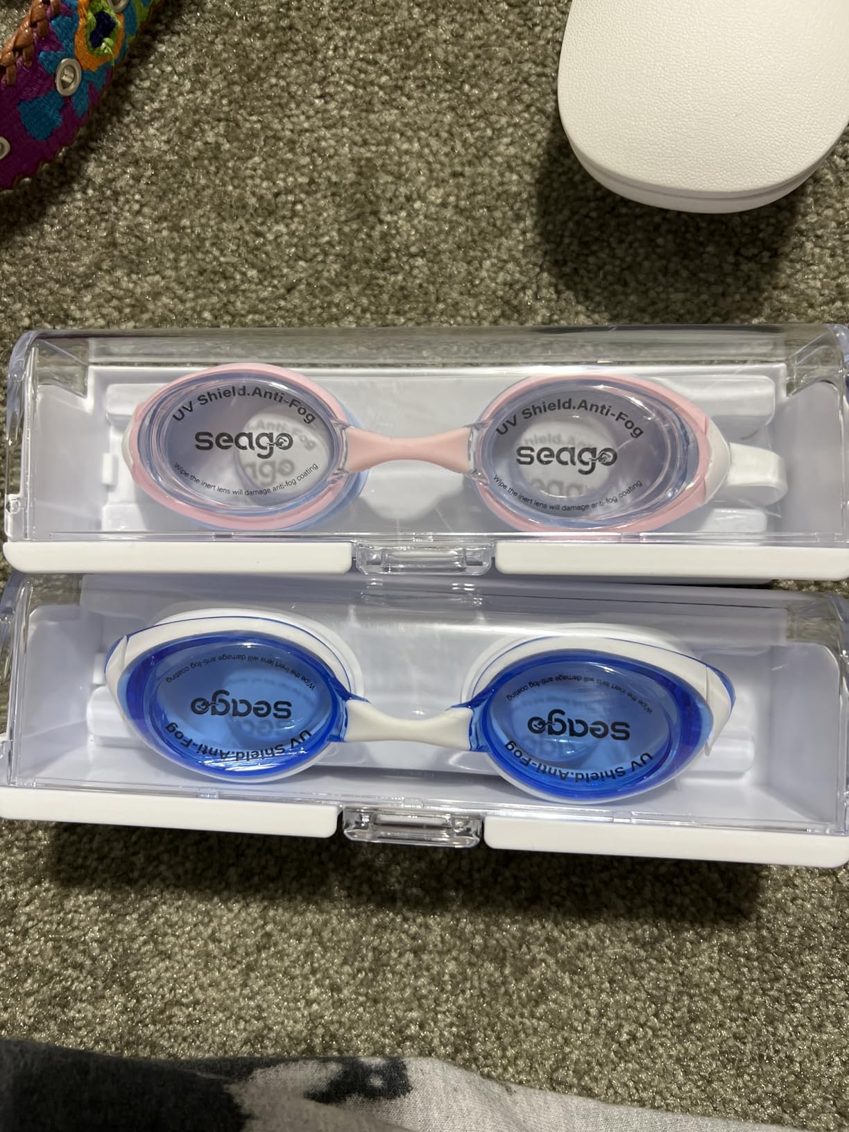 Seago 2 Pack Swimming Goggles Anti-fog Anti-UV Silicone Swim Goggles Adult Women Men customer photo 1