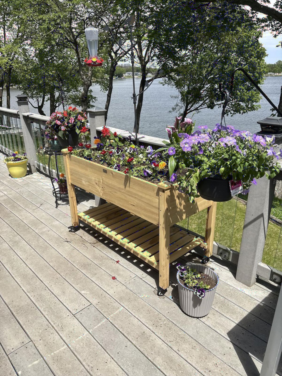 Best Choice Products Raised Garden Bed 48x24x32-inch Mobile Elevated Wood Planter w/Lockable Wheels, Storage Shelf, Protective Liner - Natural customer photo 1