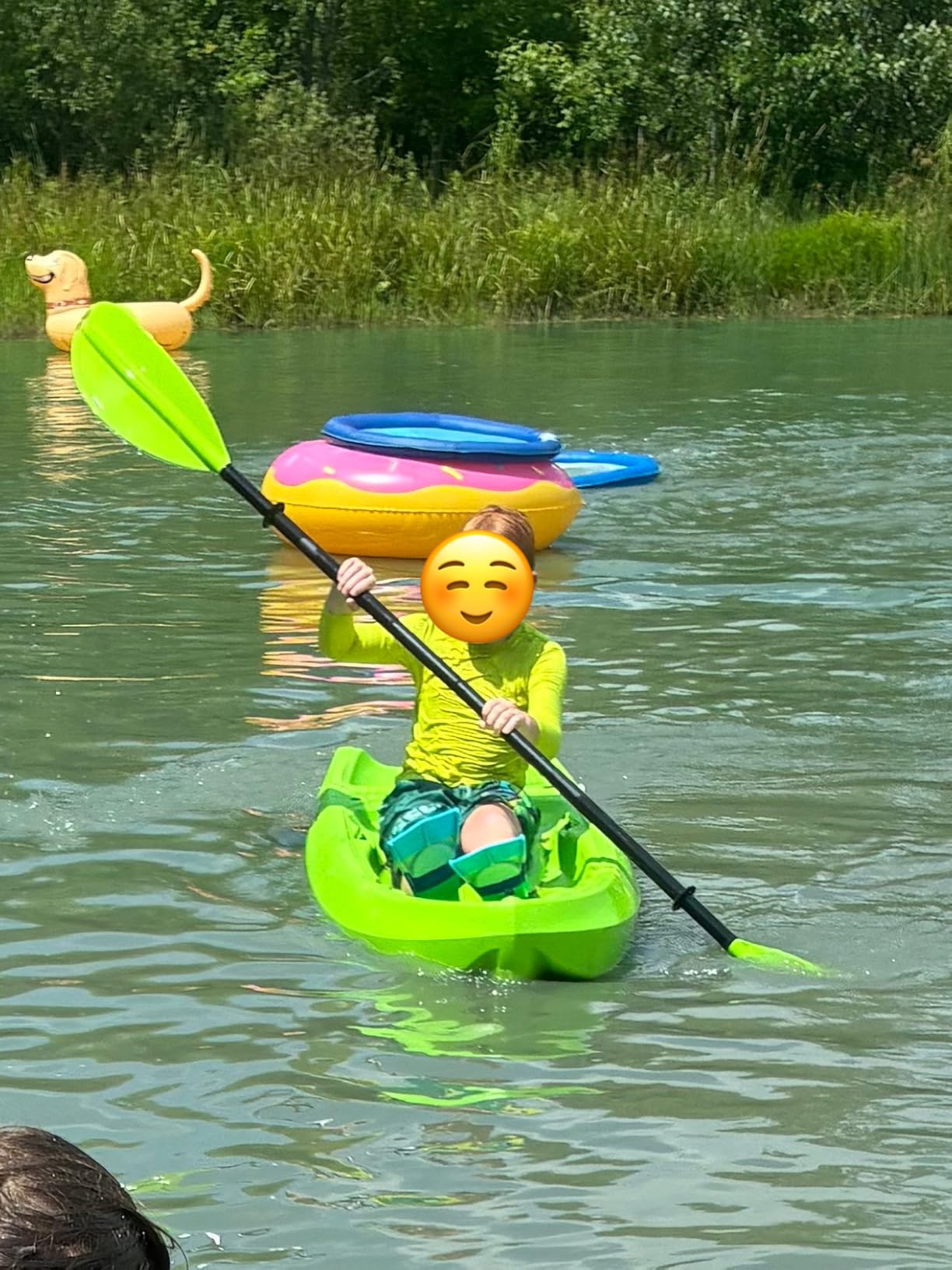Abahub Kayak Paddle, 90.5 Inches Kayaking Oars for Boating, Canoeing with Free Paddle Leash, Aluminum Alloy Shaft Black/Blue/Green/Orange/Yellow Plastic Blades customer photo 1