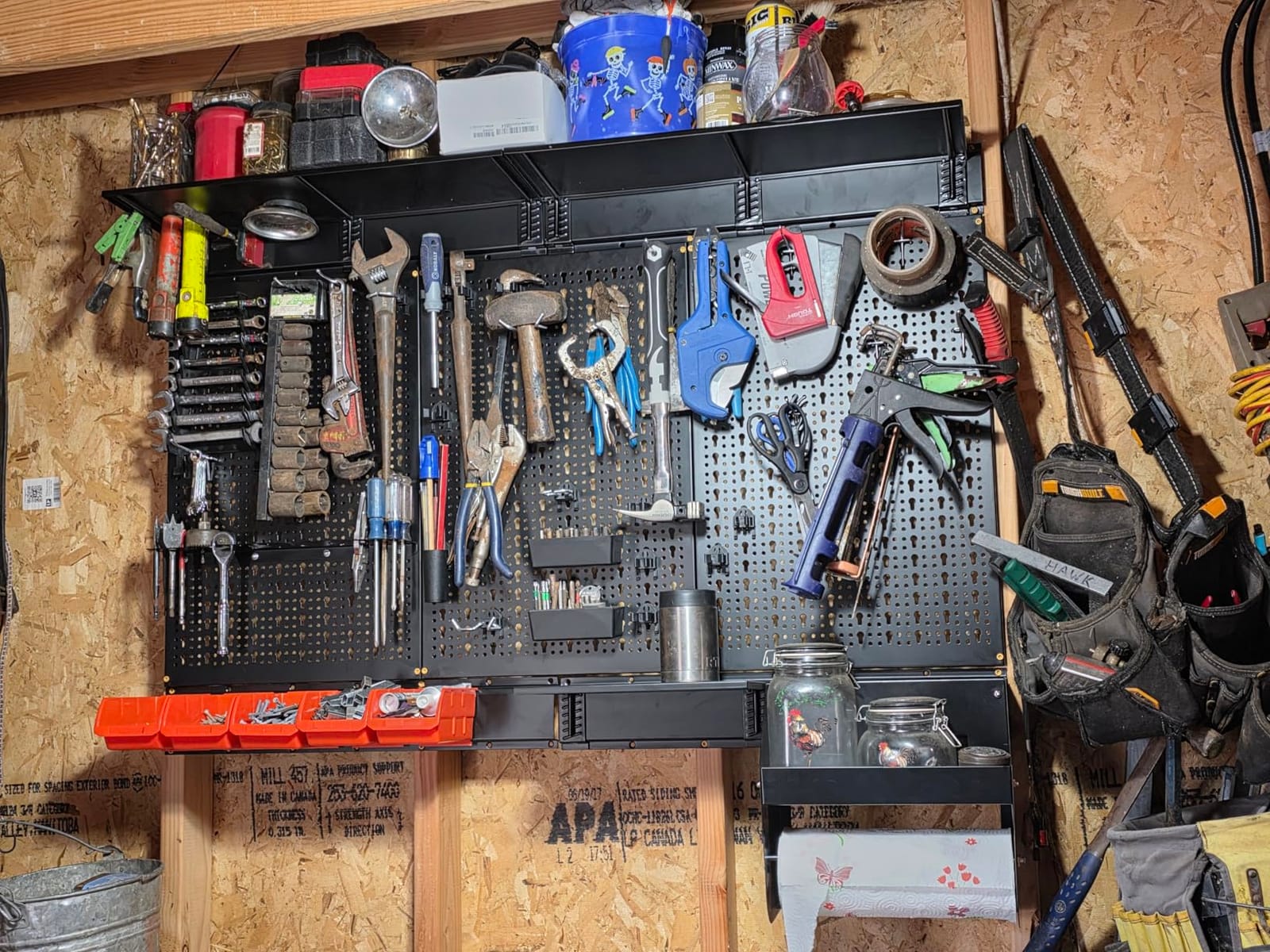 TORACK Pegboard Wall Organizer 48x24 in, Garage Metal Tool Pegboard | Tool Organizer System, Tools Storage Peg Board Kit with Hooks and Accessories, Wall Mounted Storage Bins, Shelves customer photo 1