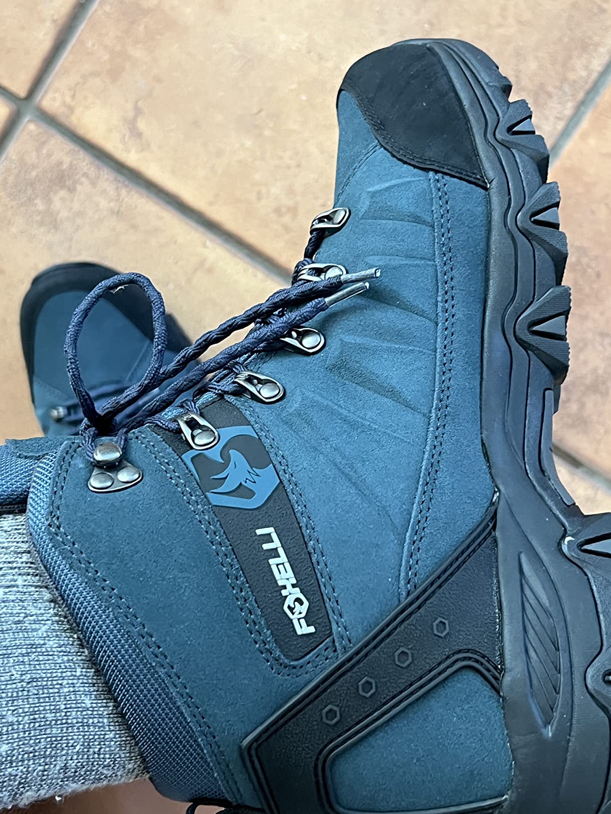 Foxelli Men's Hiking Boots - Waterproof Breathable & Lightweight Suede Leather Hiking Boots for Men customer photo 2
