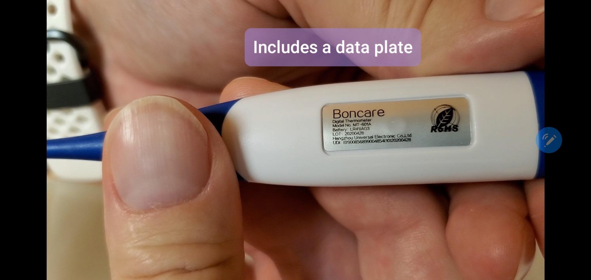 Boncare Digital Thermometer for Adults, Kids & Babies, Dark Blue | Accurate & Safe Oral and Rectal Thermometer with 10-Second Reading and Fever Alarm customer photo 1