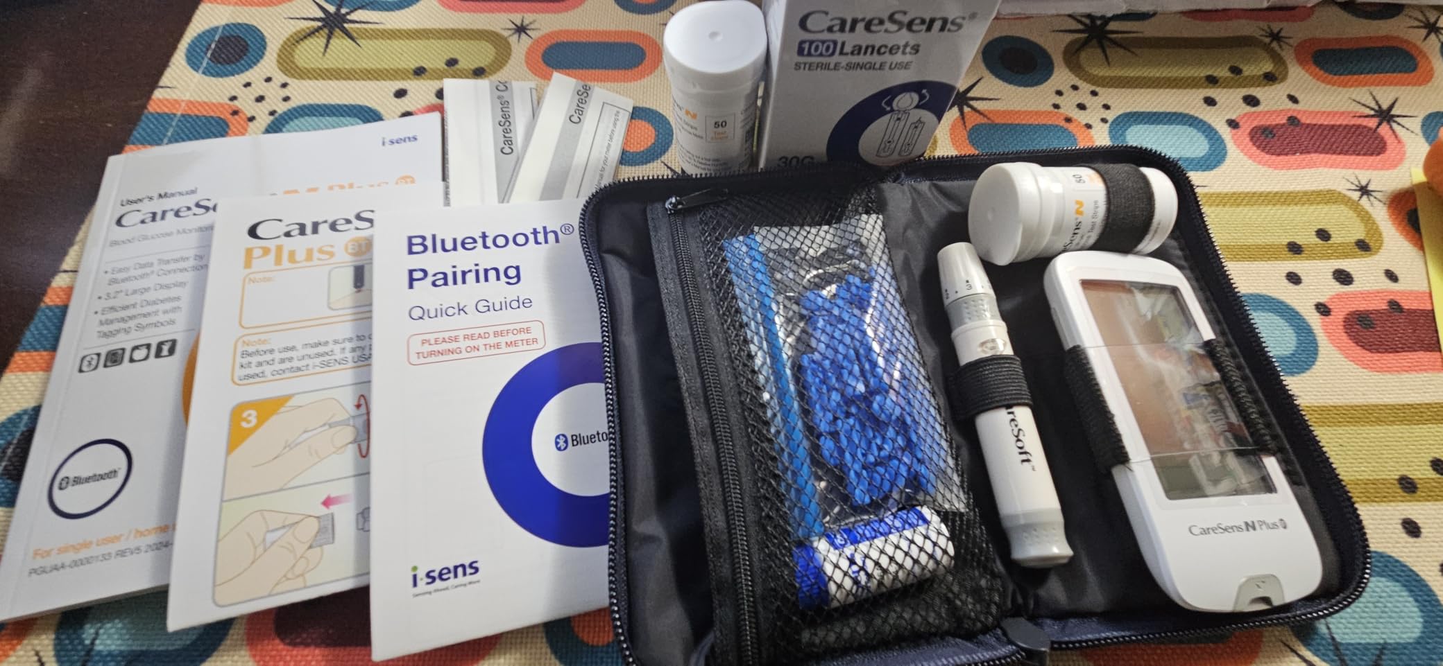 CareSens N Plus Bluetooth Blood Glucose Monitor Kit with 100 Blood Sugar Test Strips, 100 Lancets, 1 Blood Glucose Meter, 1 Lancing Device, Travel Case for Diabetes Testing Kit (Auto-Coding Glucometer kit with 1 Control Solution) for Personal Use customer photo 2