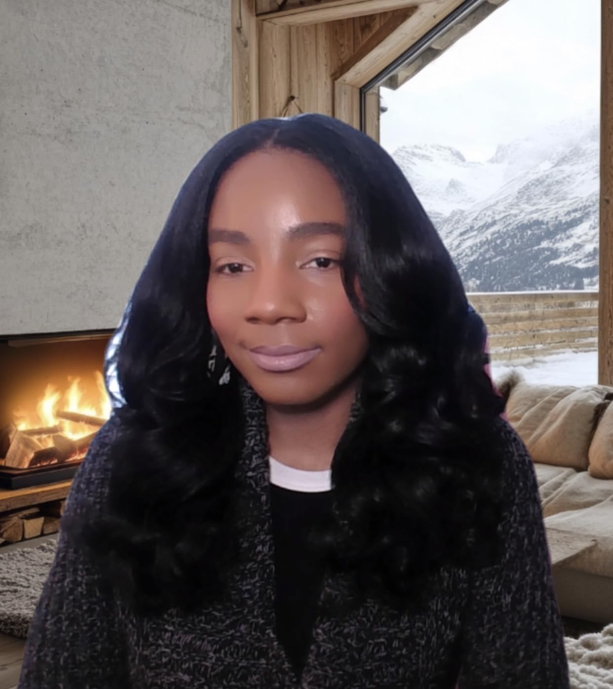 Sensationnel What Lace 13x6 Wig-Latisha, 1 JETBLACK | Lace Front, Hand-Tied, Synthetic, Natural Density Pre-Plucked Hairline, Glueless customer photo 1