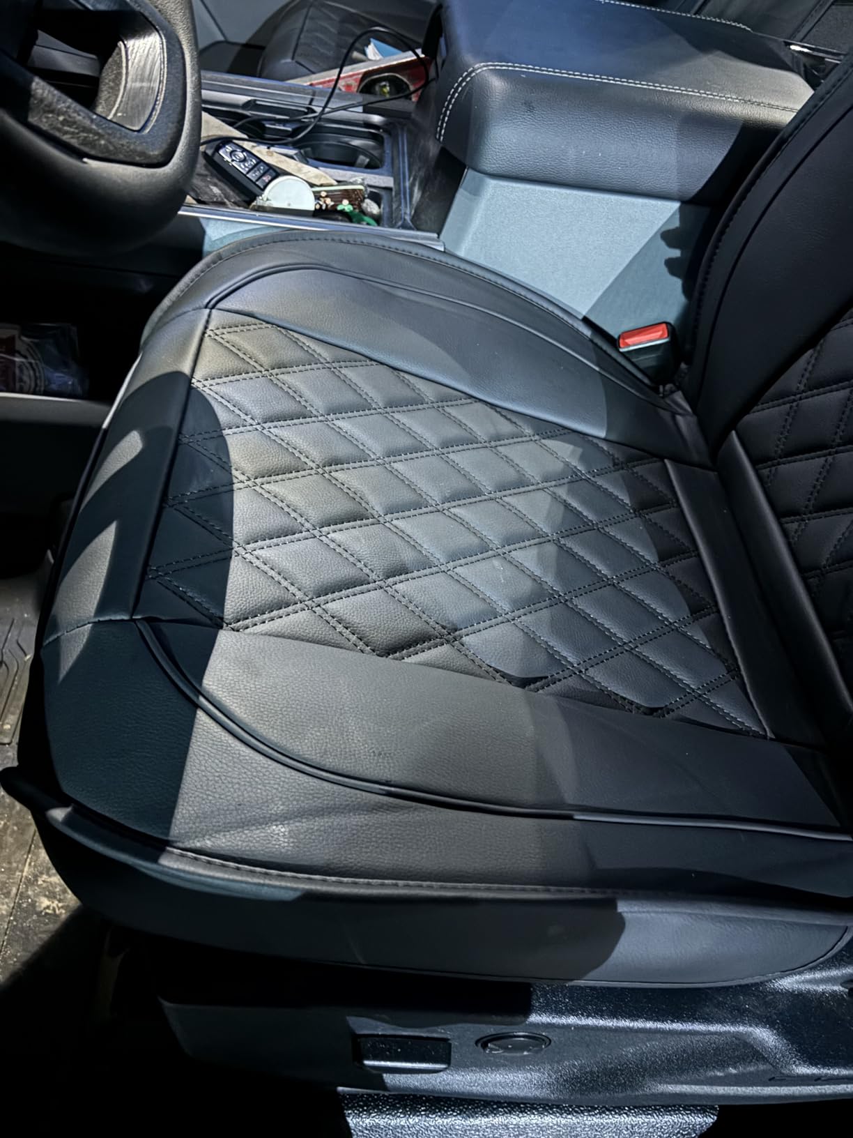 Car Seat Covers for Ford F150 F250 F350 F450 Truck (Black) | Custom Fit 2009-2026 F150 Crew Cab, 2017-2026 F250 F350 F450 Super Duty XLT STX XL Lariat Pickup, Waterproof Leather Full Set customer photo 1