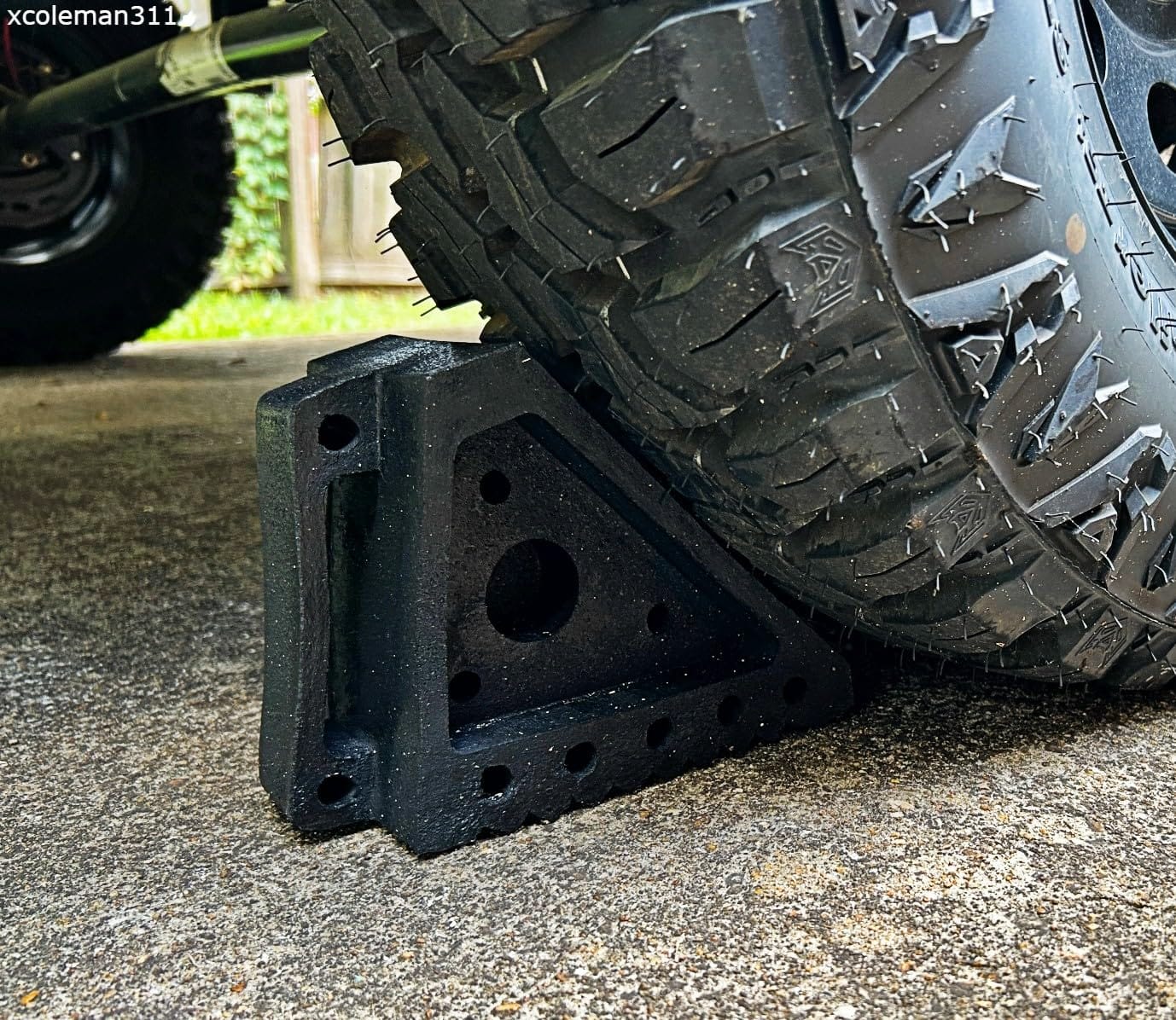 MaxxHaul High Visibility Poly Foam Wheel Chock 2-Pack | 8