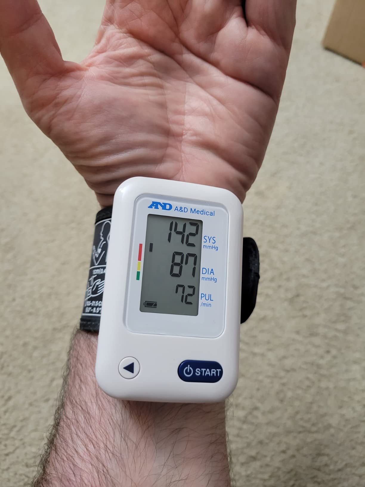 A&D Medical UB-525 Wrist Blood Pressure Monitor, Adjustable Cuff 5.3-8.5