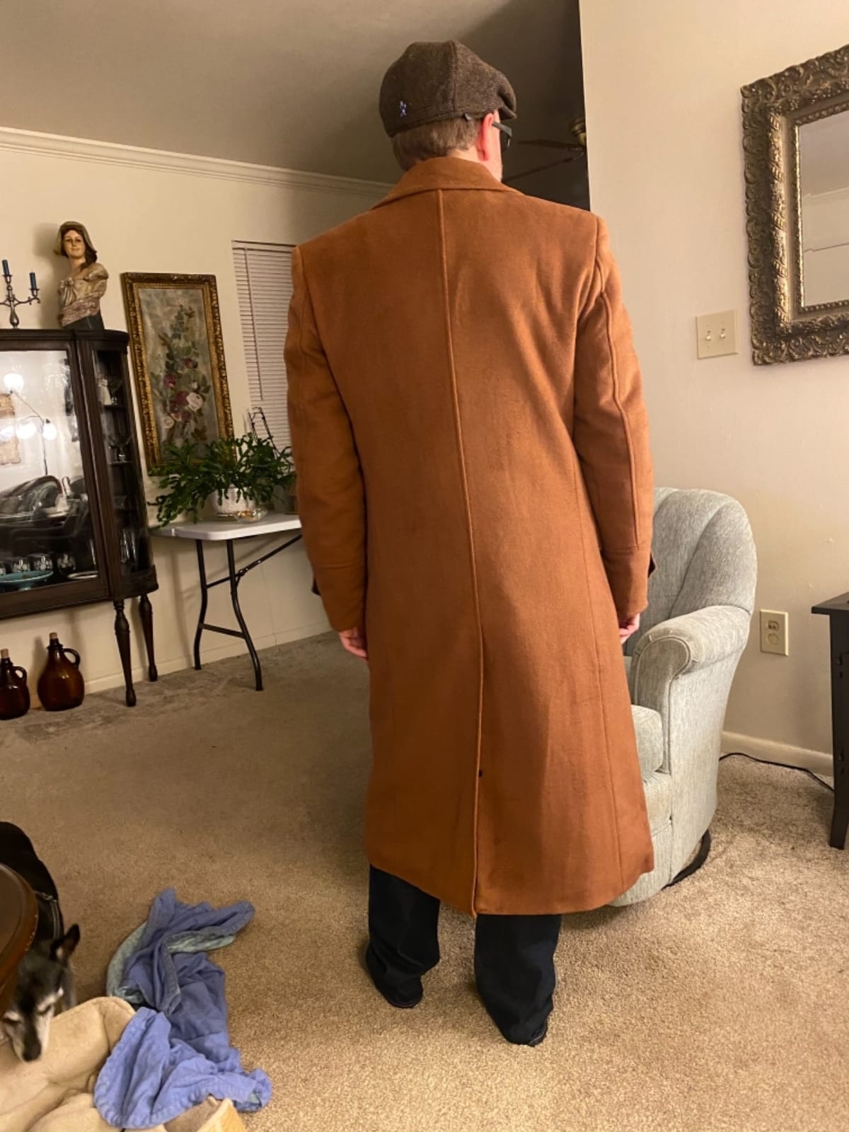APTRO Men's Luxury Full Length Trench Coat Long Wool Overcoat Winter Windbreaker customer photo 2