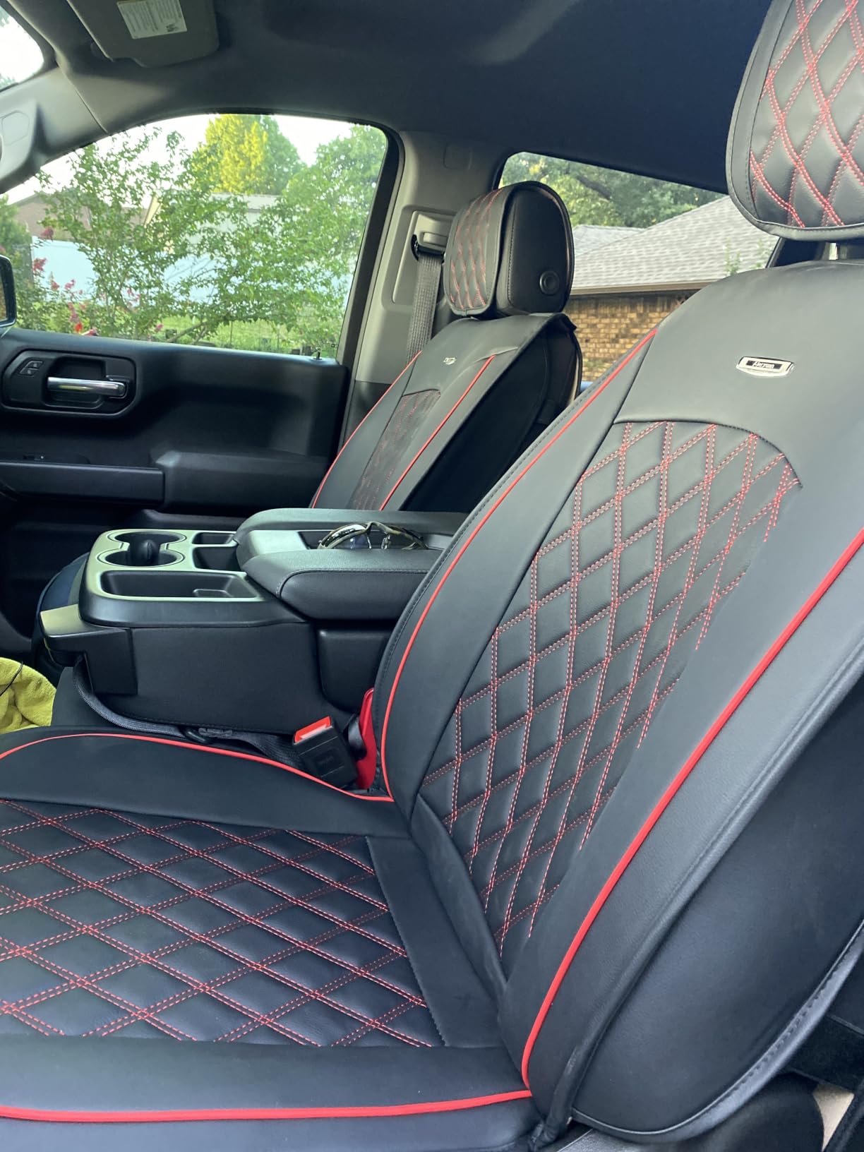 Aierxuan Seat Covers Chevy Chevrolet Silverado GMC Sierra 2007-2026 1500 2500HD 3500HD Truck Pickup Waterproof Leather Protectors Custom Fit Trail Boss Z71 Crew Double Extended Cab Full Set Black customer photo 2